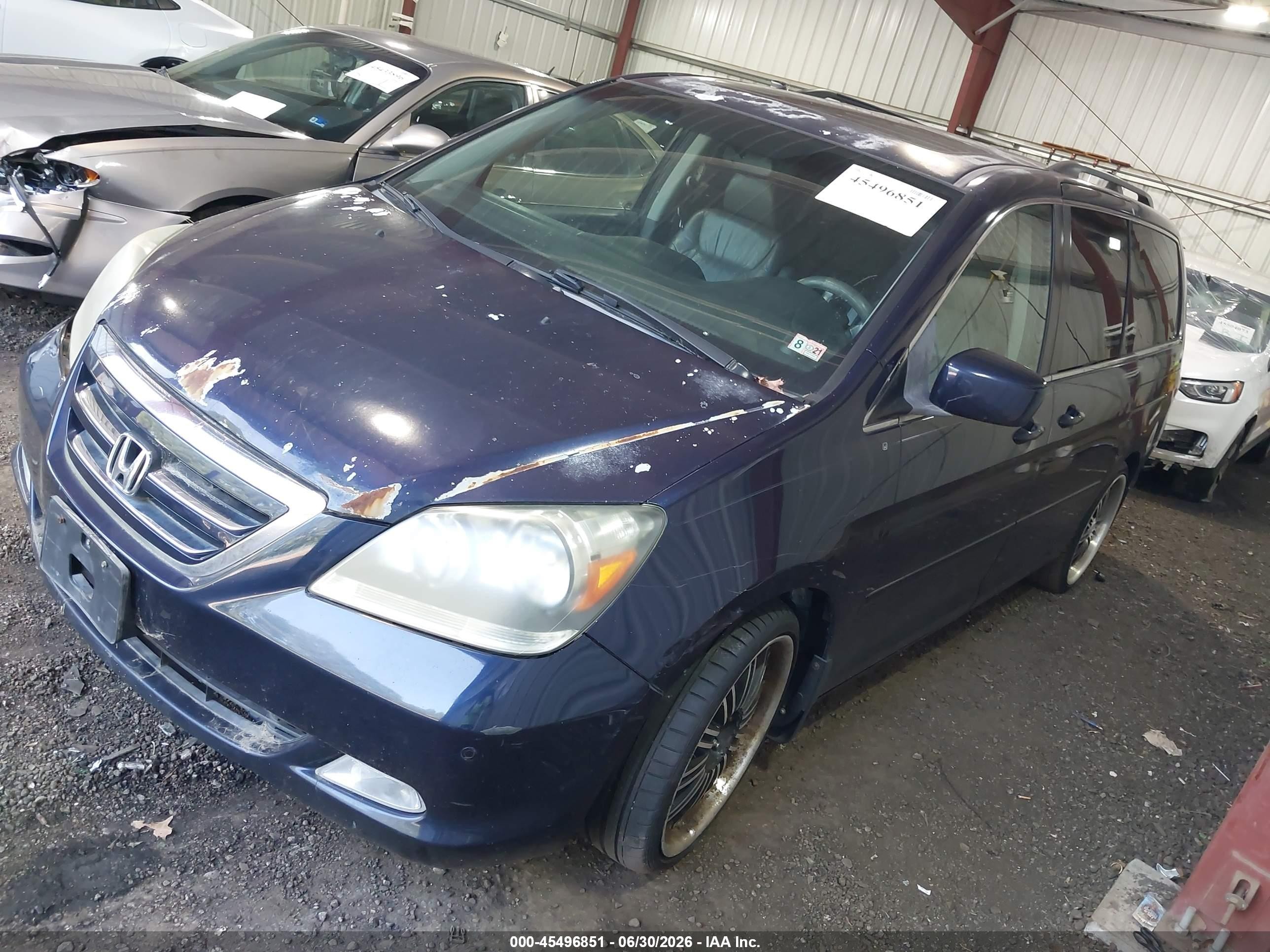 2007 Honda Odyssey Touring Синий vin: 5FNRL38857B089084