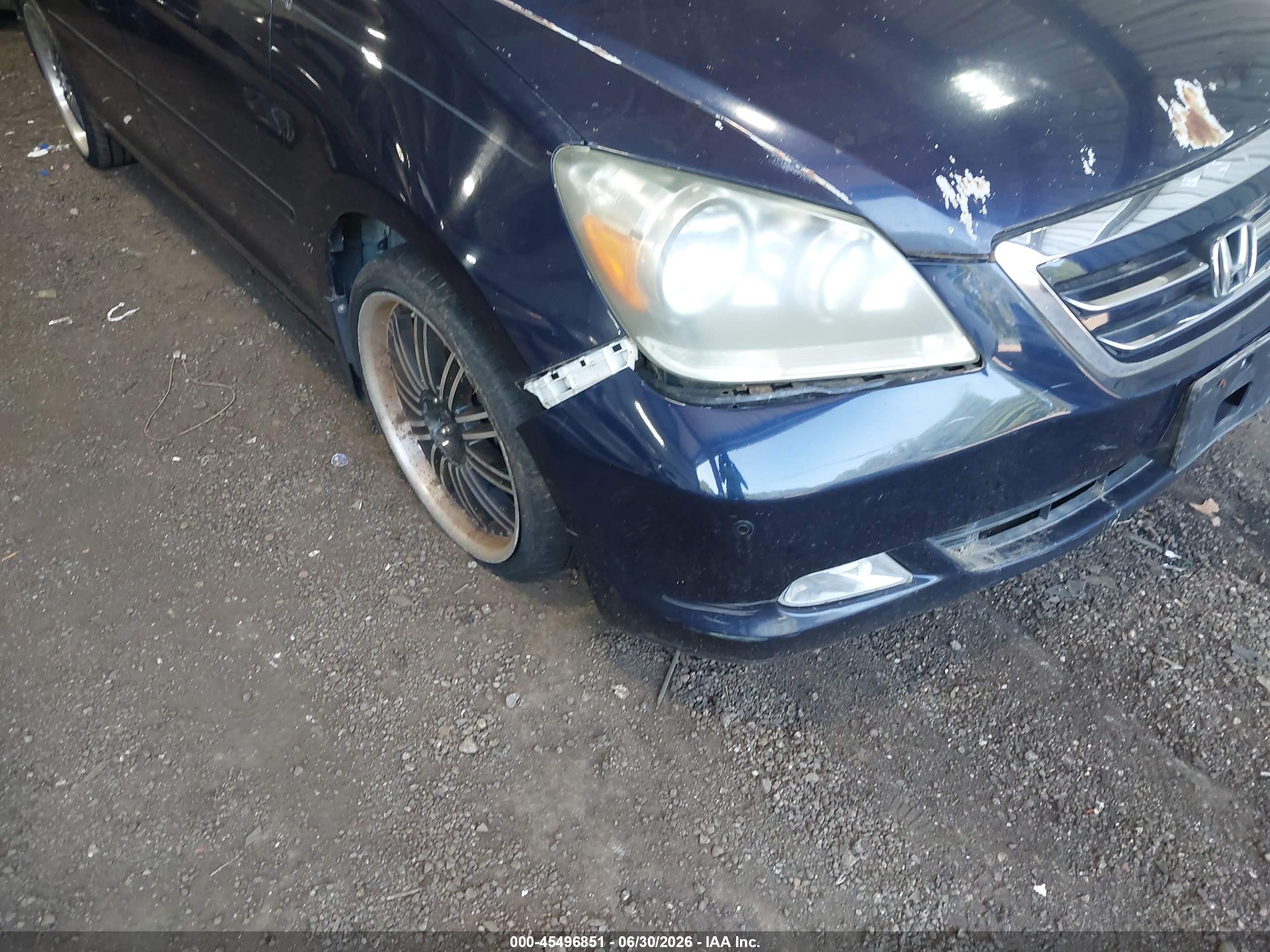 2007 Honda Odyssey Touring Синий vin: 5FNRL38857B089084