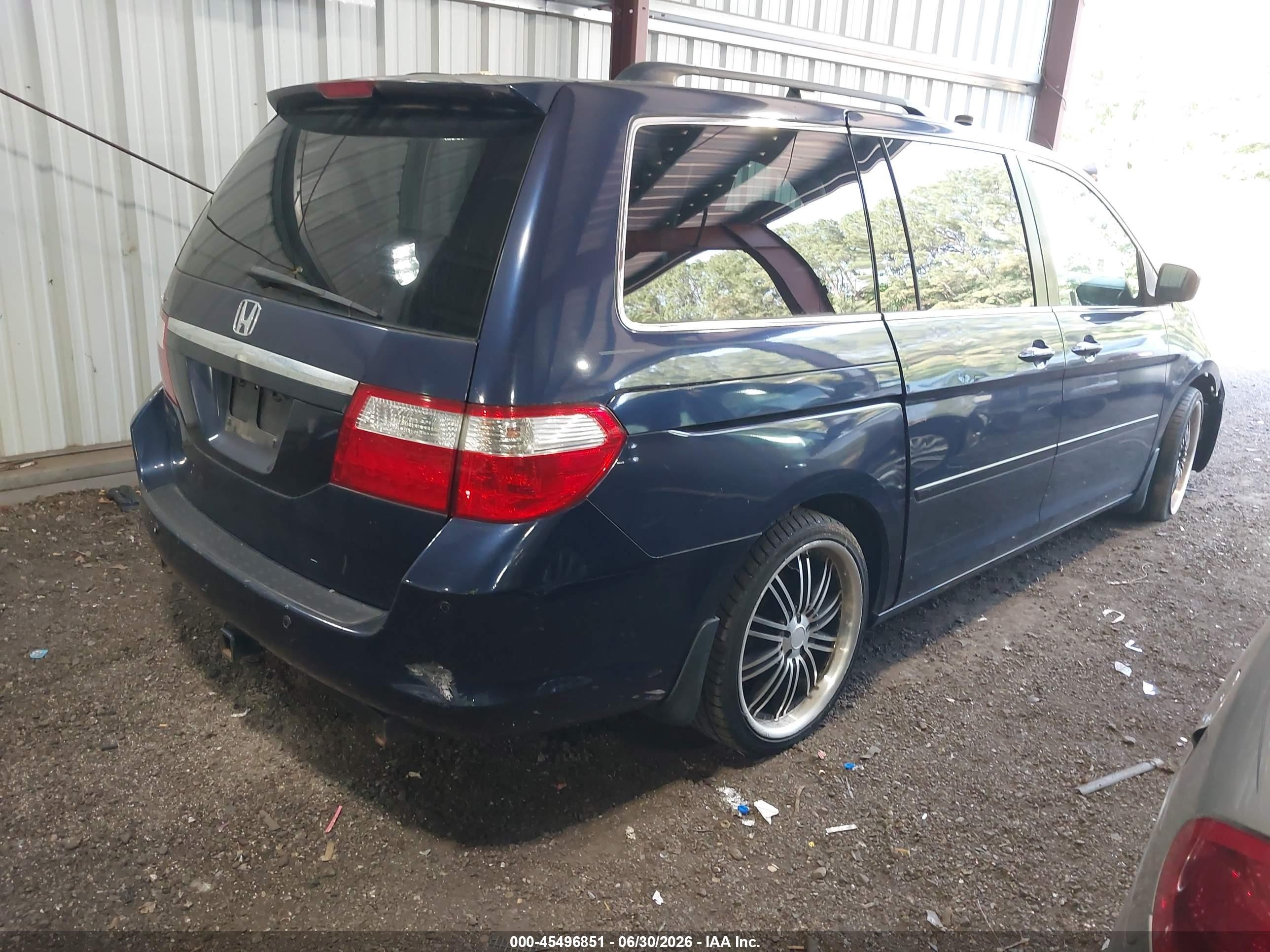 2007 Honda Odyssey Touring Синий vin: 5FNRL38857B089084