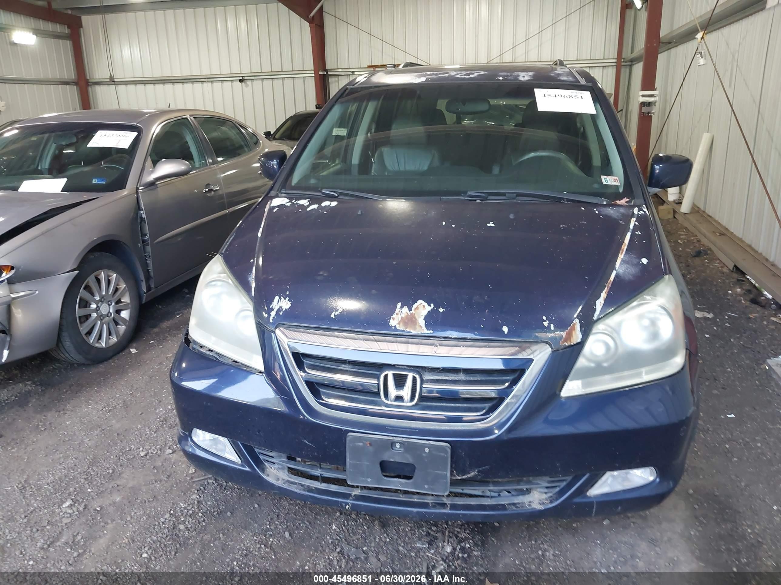 2007 Honda Odyssey Touring Синий vin: 5FNRL38857B089084