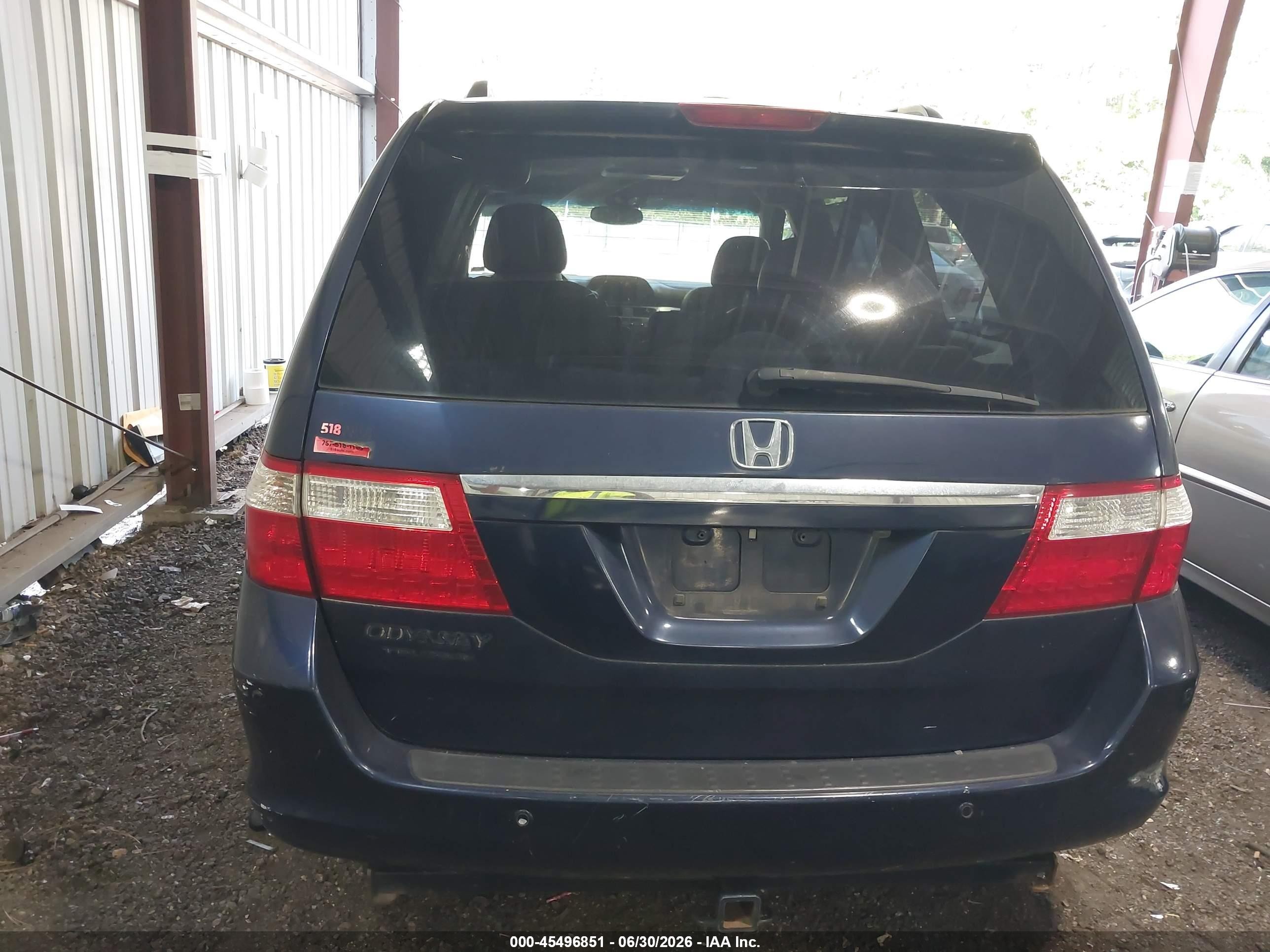 2007 Honda Odyssey Touring Синий vin: 5FNRL38857B089084