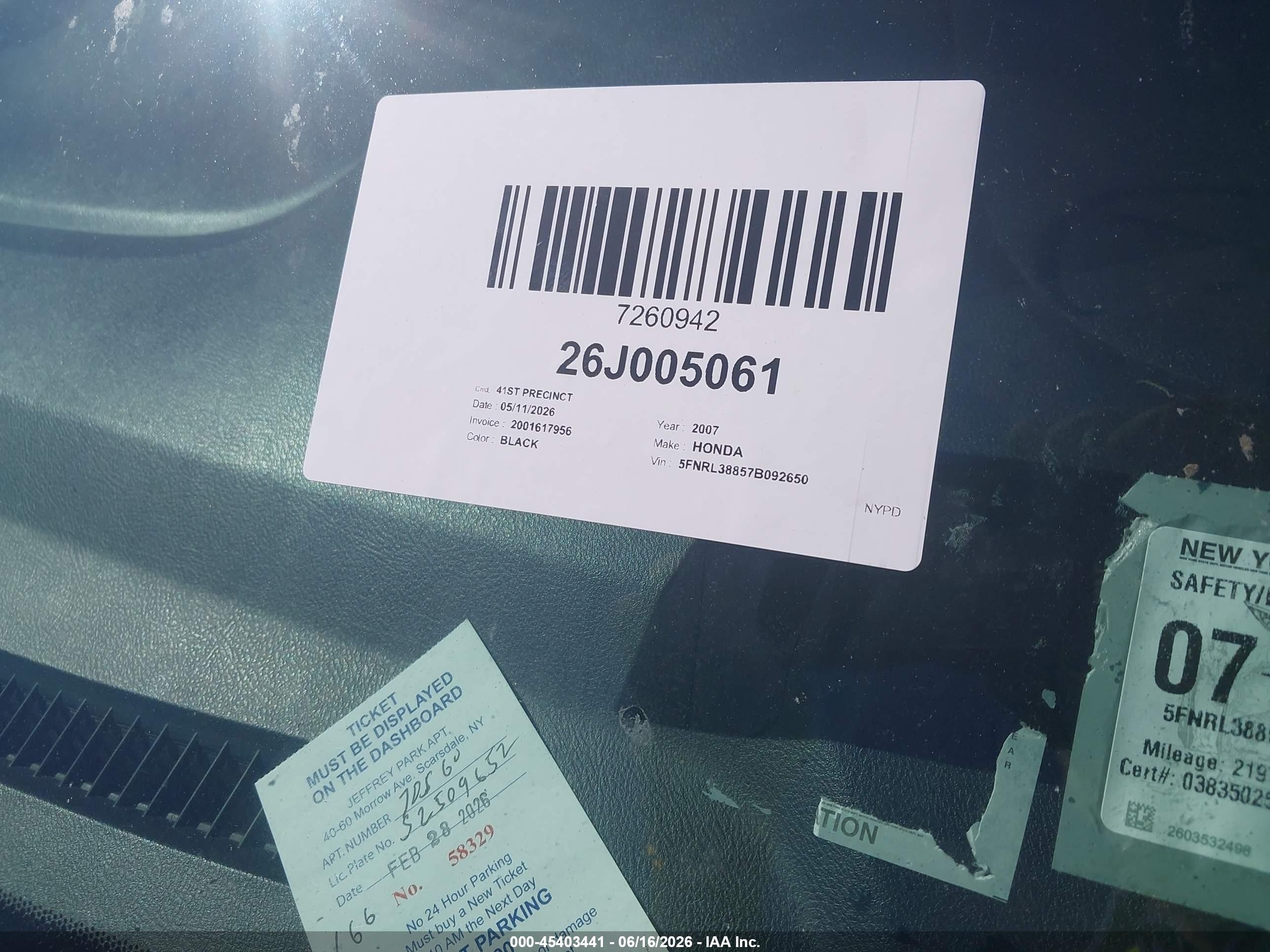 2007 Honda Odyssey Touring Black vin: 5FNRL38857B092650