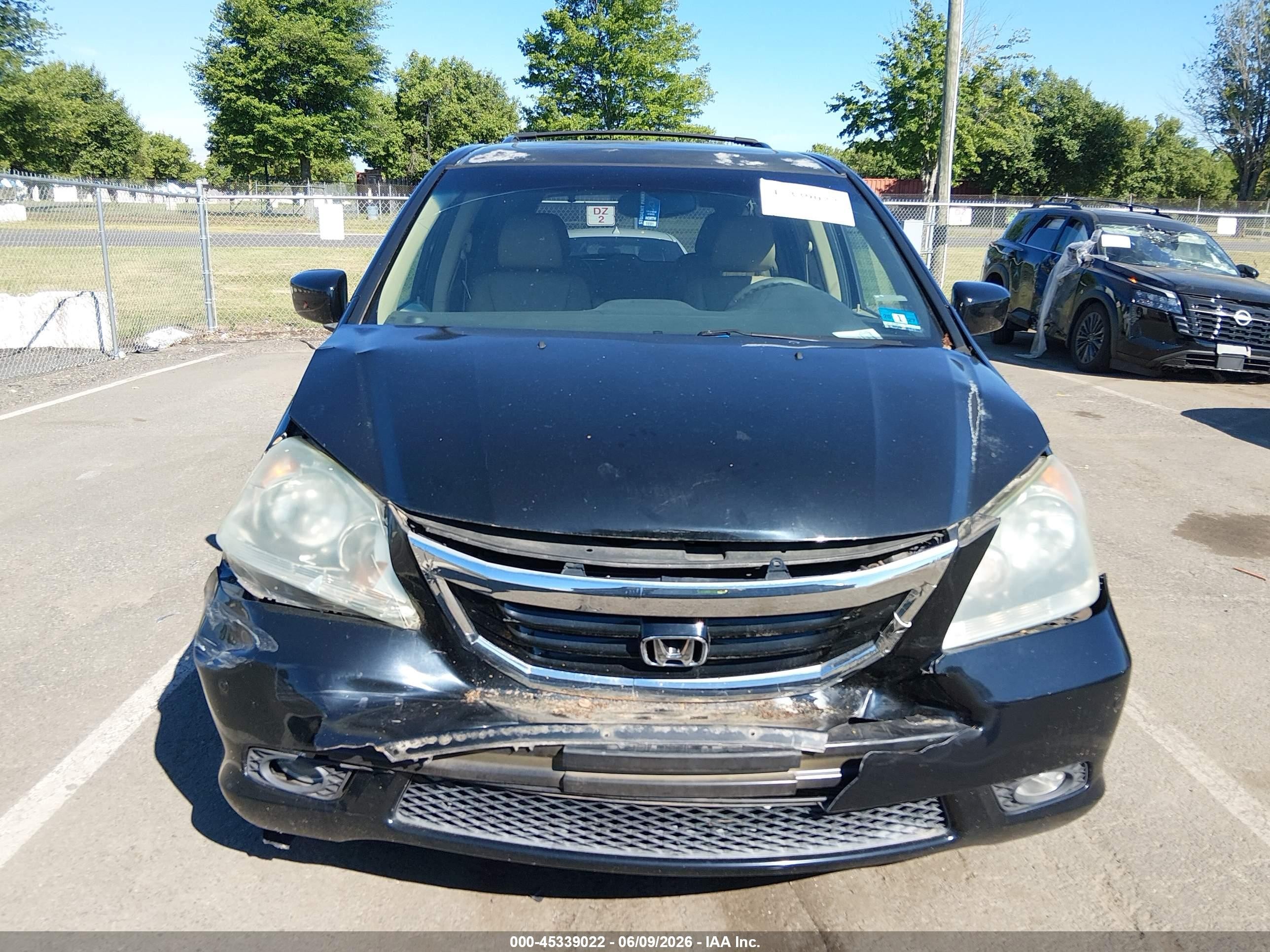 2008 Honda Odyssey Touring Black vin: 5FNRL38868B041241