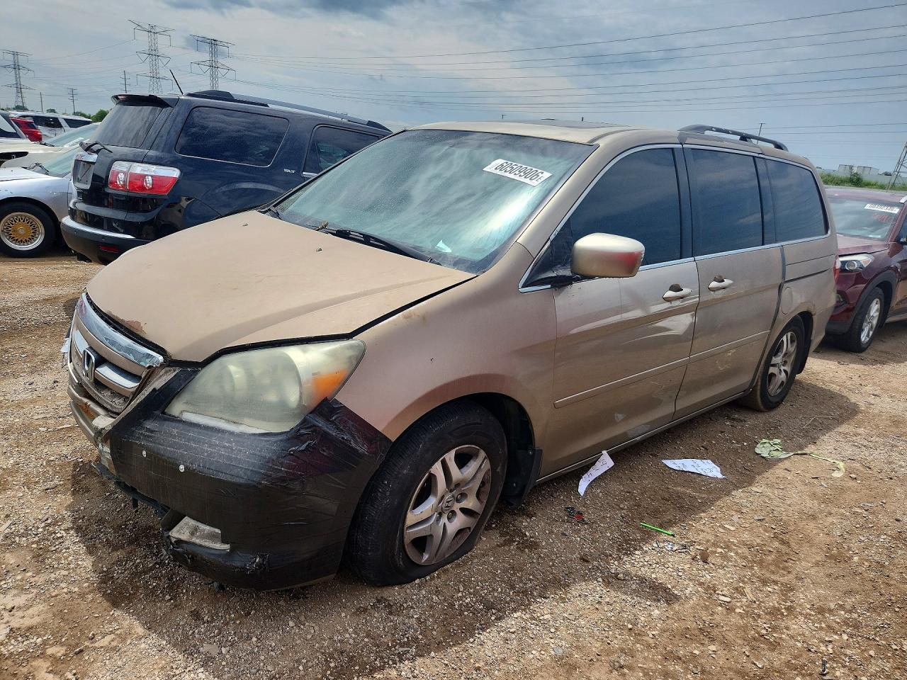 2005 Honda Odyssey Touring Tan vin: 5FNRL38875B012858