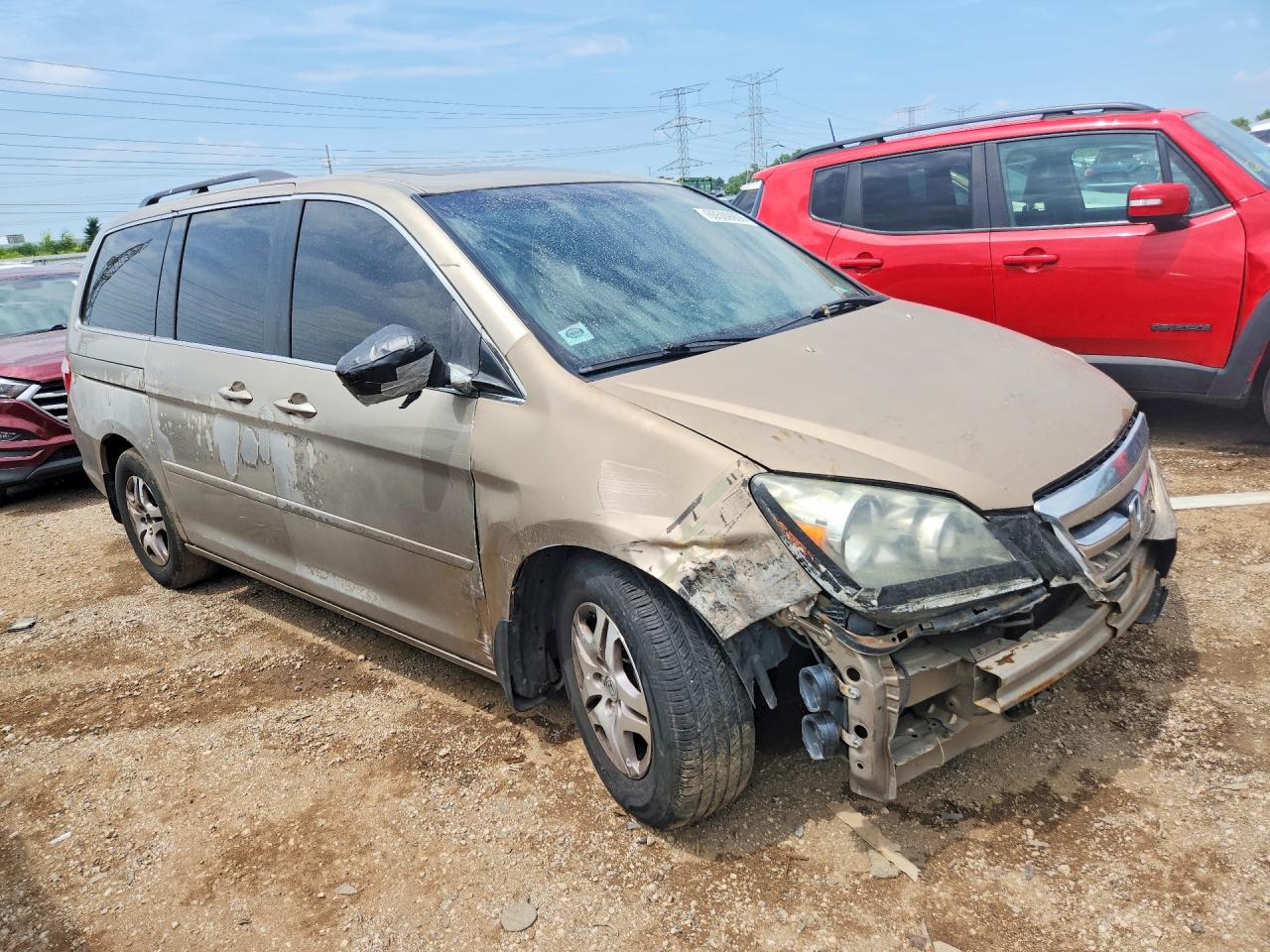 2005 Honda Odyssey Touring Tan vin: 5FNRL38875B012858
