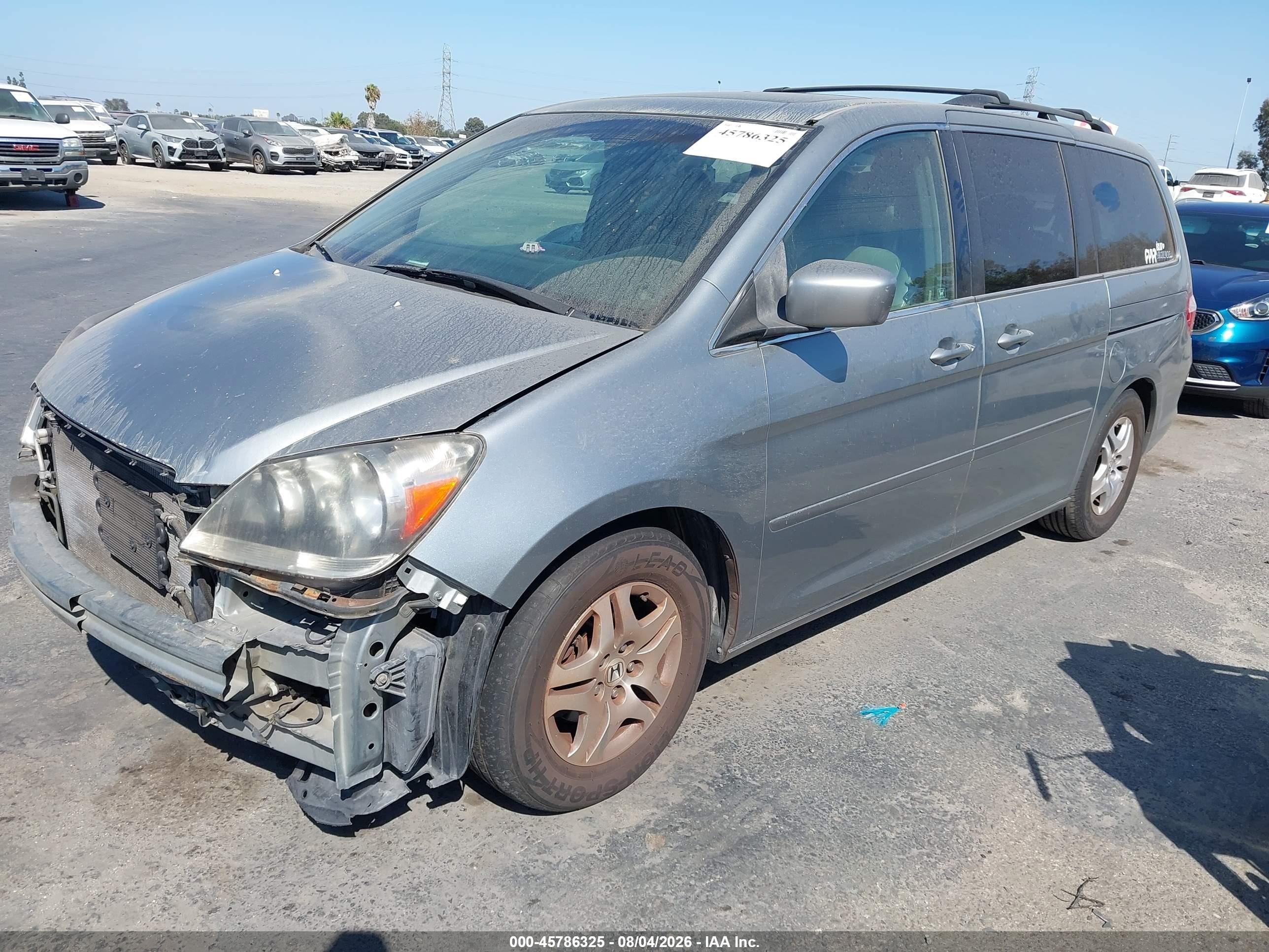 2005 Honda Odyssey Touring Gray vin: 5FNRL38875B030292