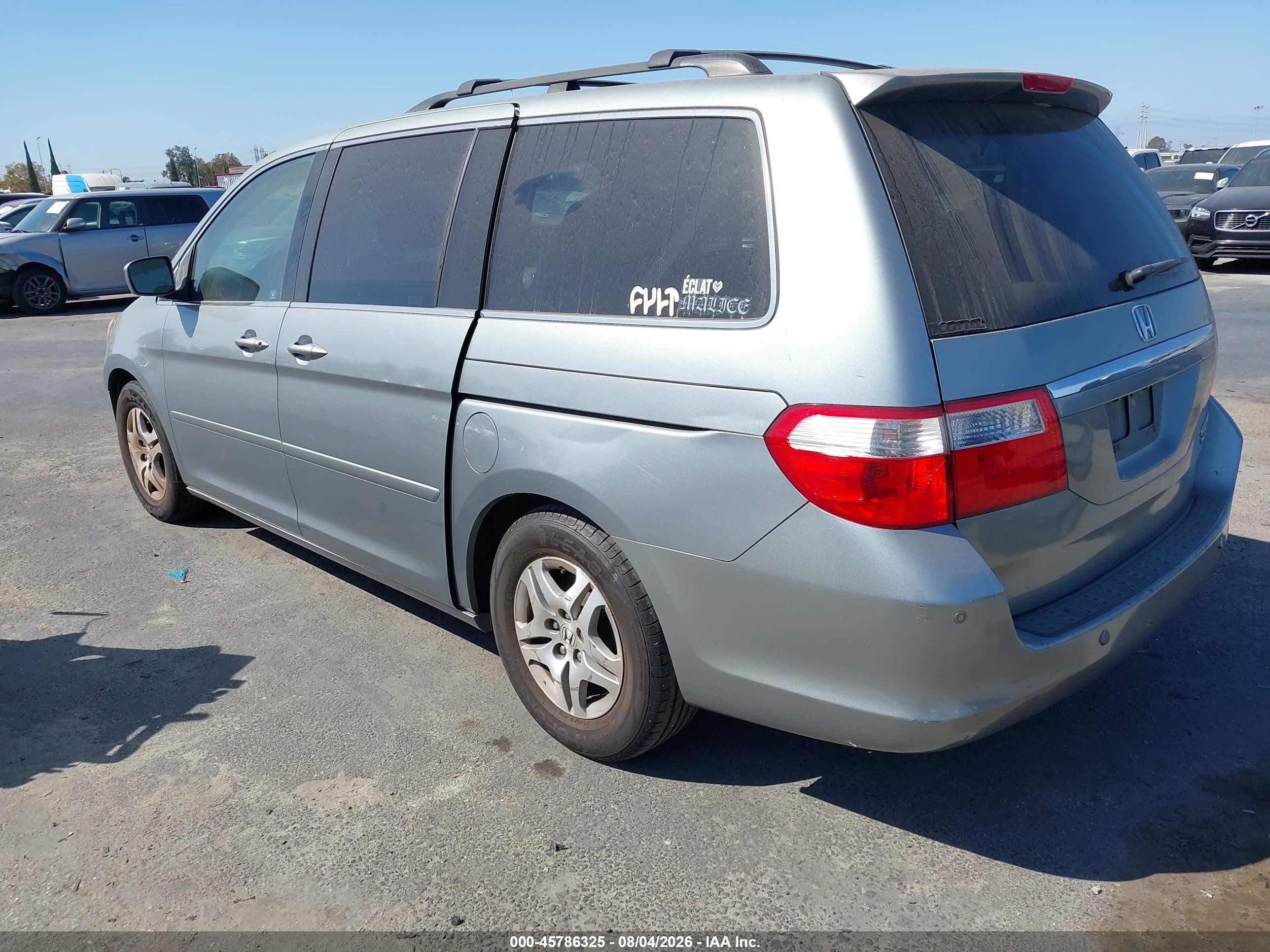 2005 Honda Odyssey Touring Gray vin: 5FNRL38875B030292