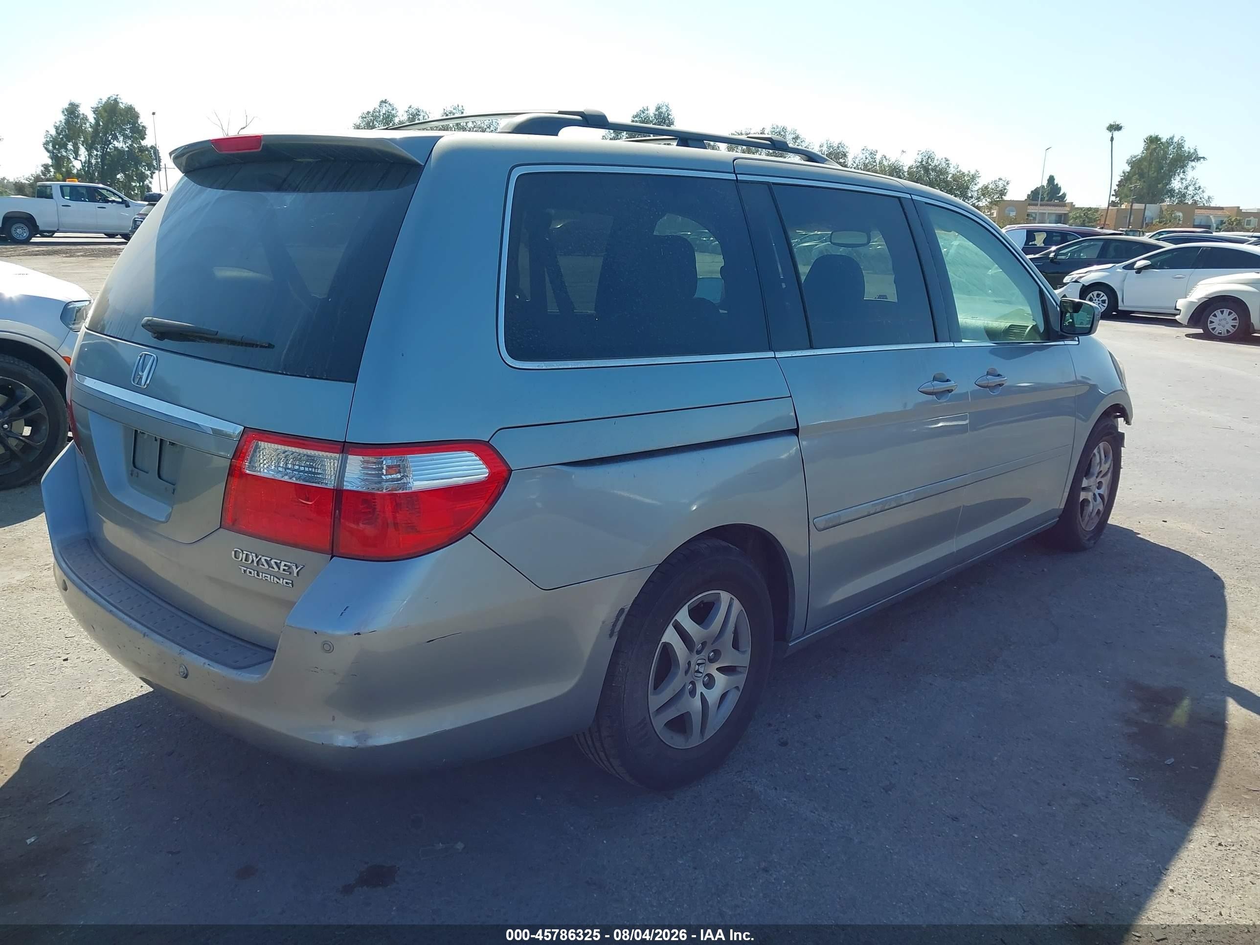 2005 Honda Odyssey Touring Gray vin: 5FNRL38875B030292