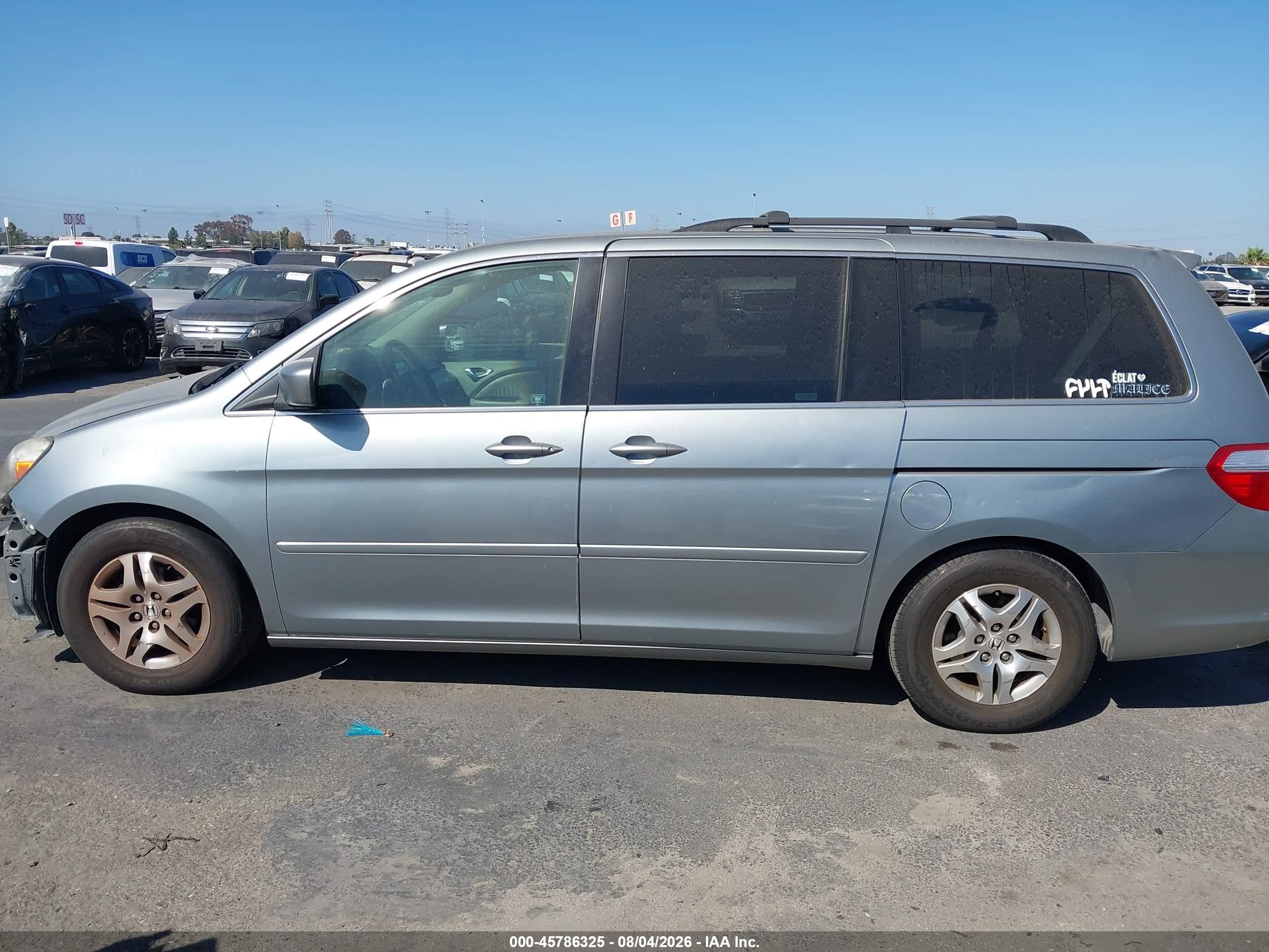 2005 Honda Odyssey Touring Gray vin: 5FNRL38875B030292