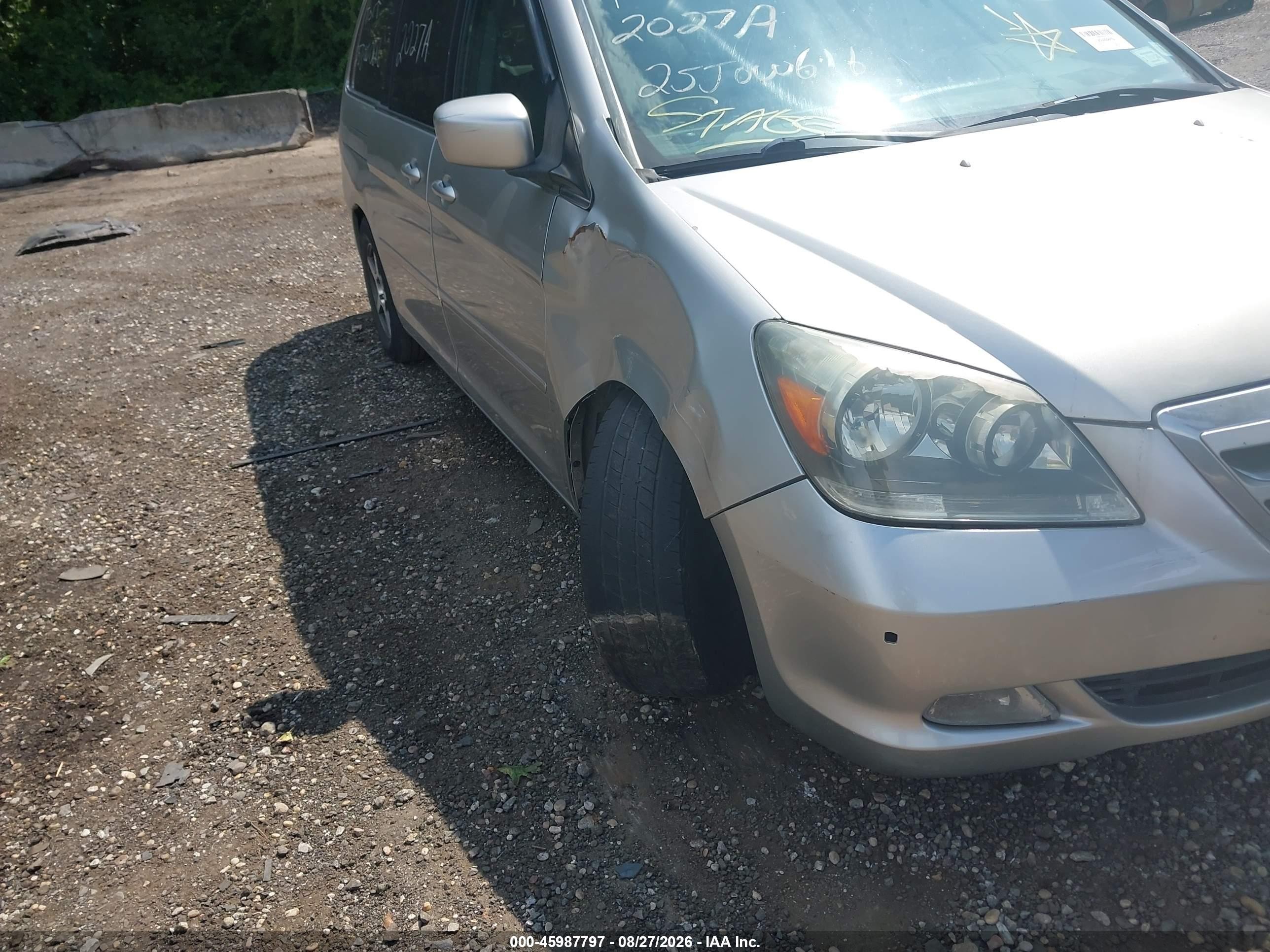 2005 Honda Odyssey Touring Gray vin: 5FNRL38875B037159