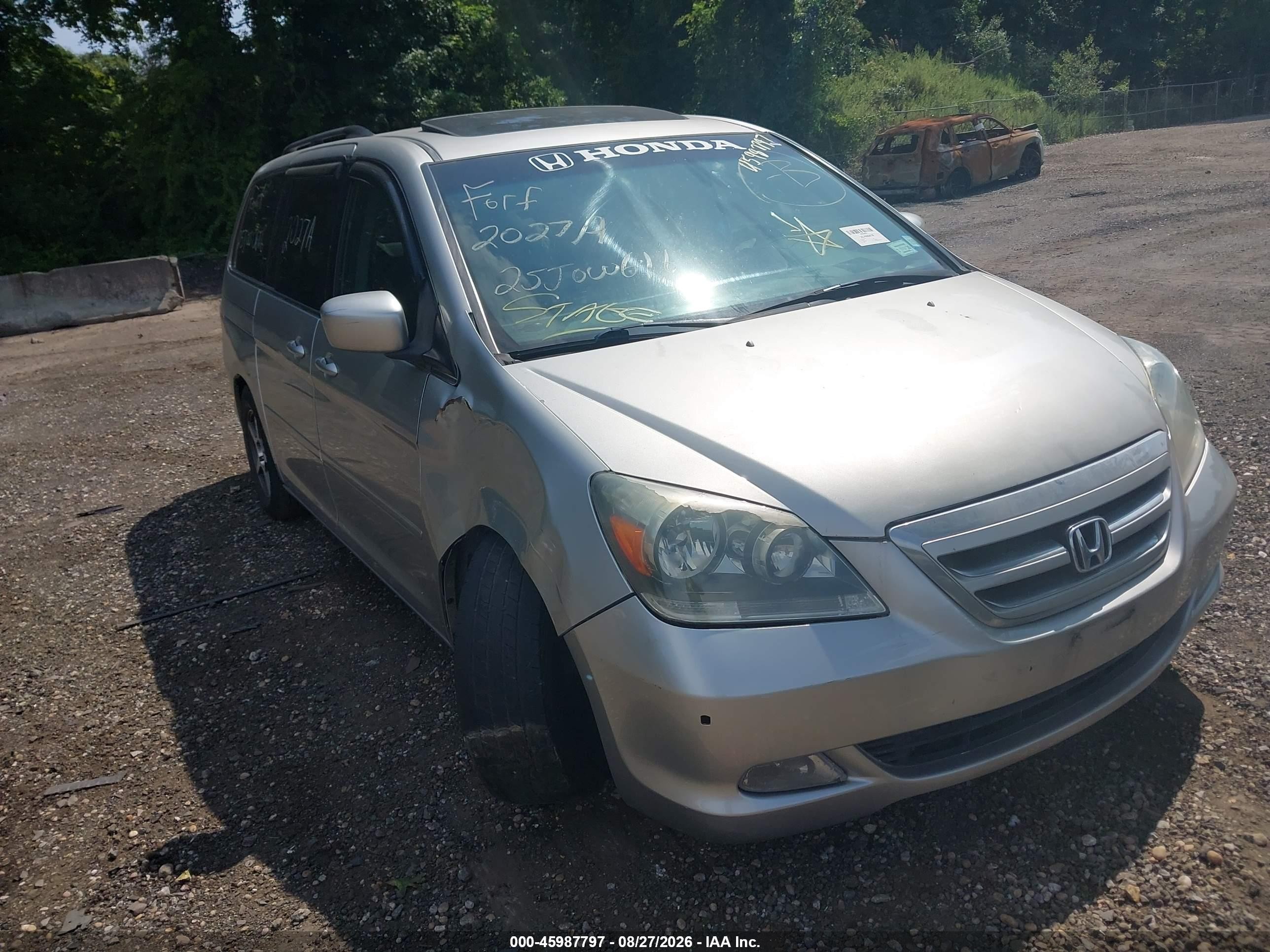 2005 Honda Odyssey Touring Gray vin: 5FNRL38875B037159