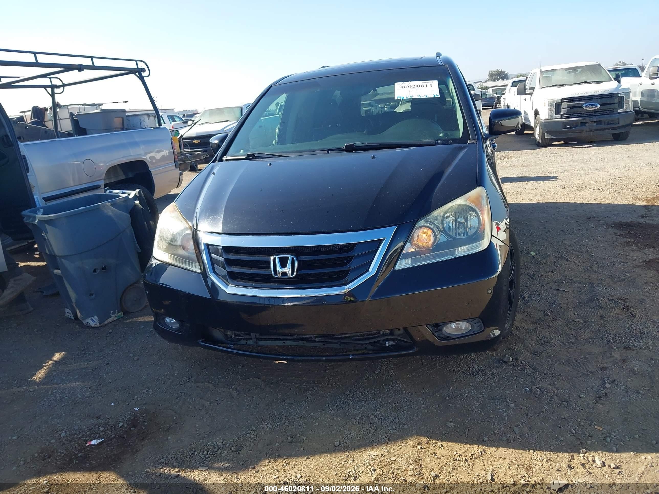 2008 Honda Odyssey Touring Black vin: 5FNRL38888B071390
