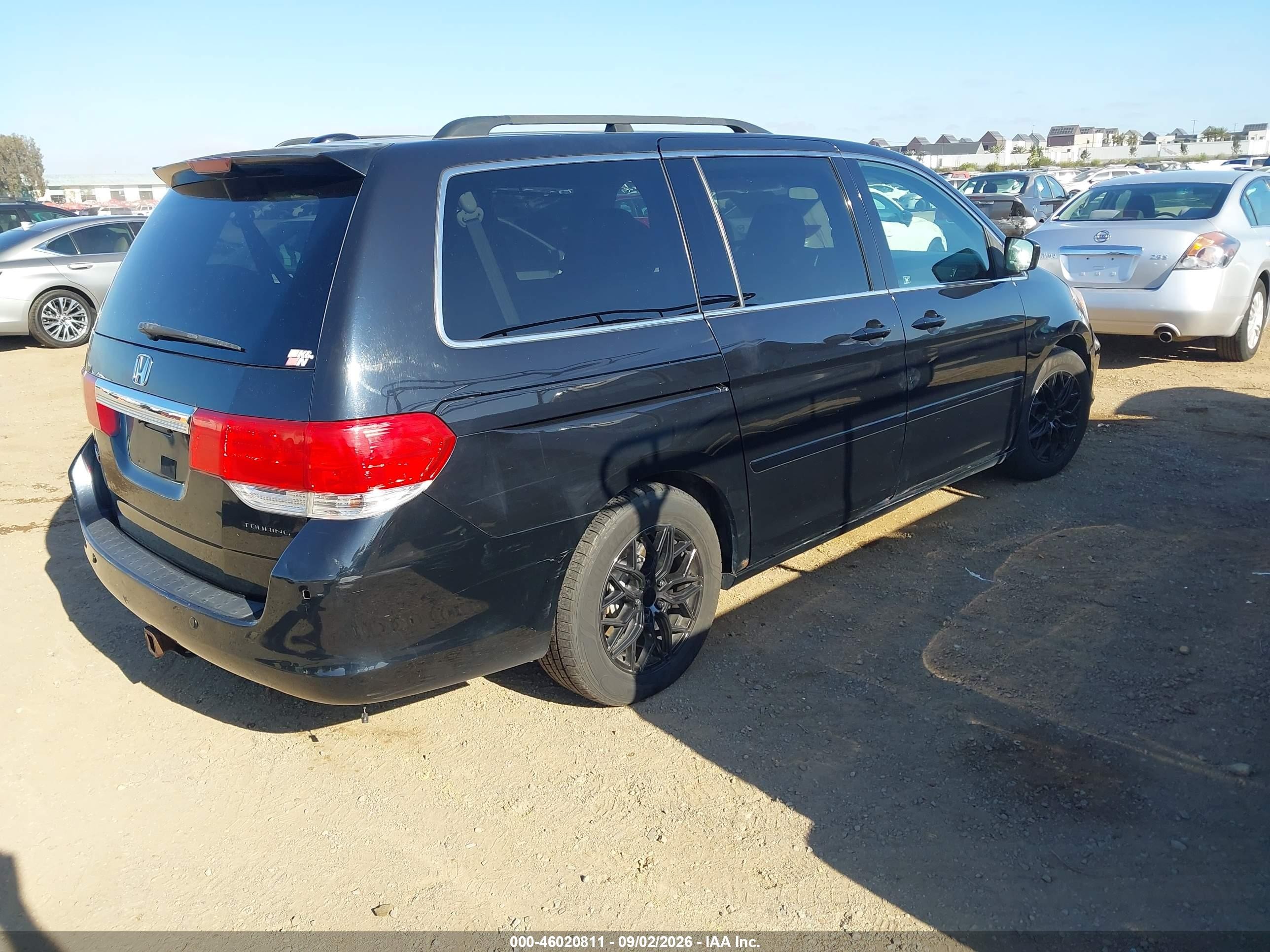 2008 Honda Odyssey Touring Black vin: 5FNRL38888B071390