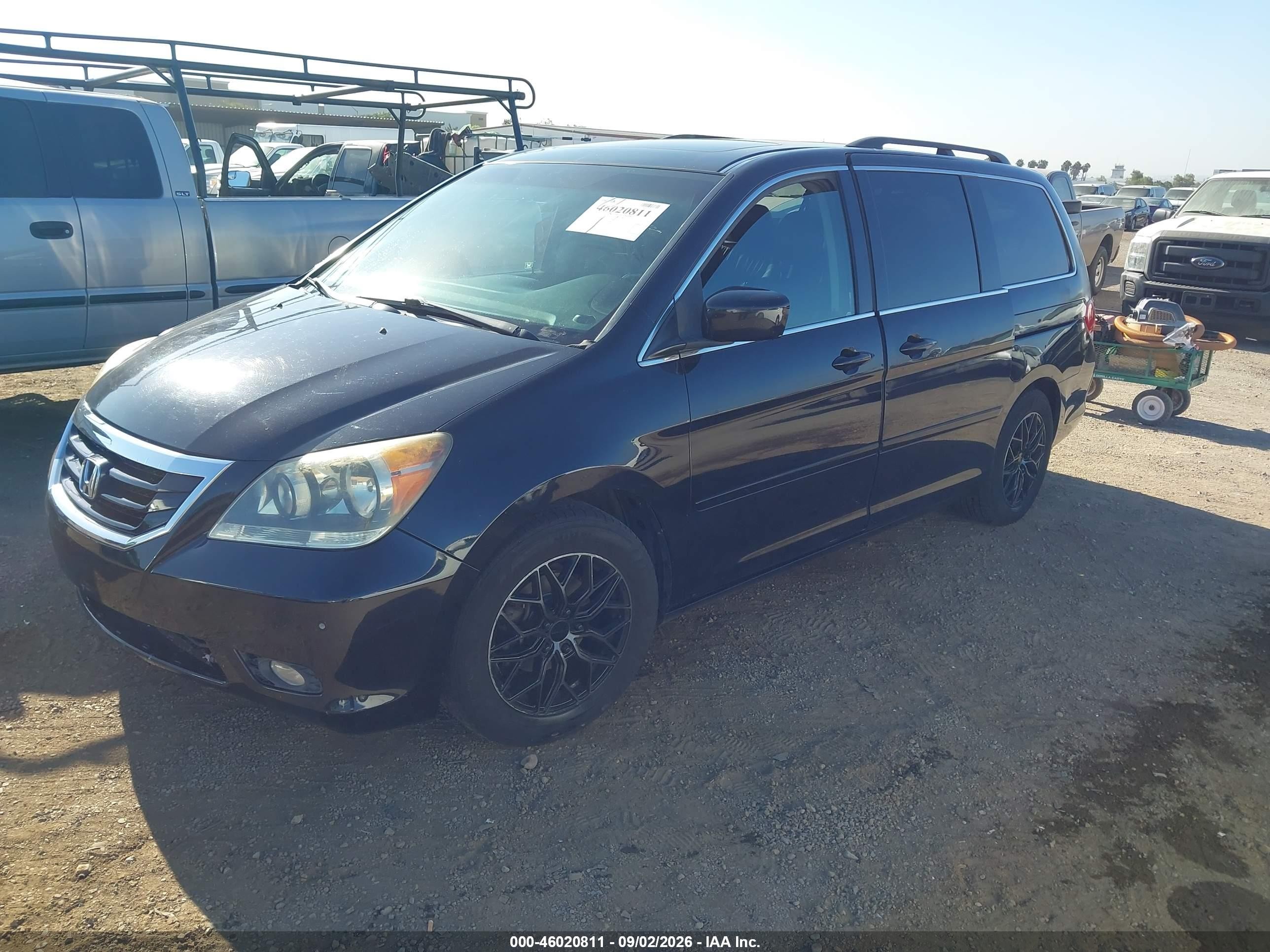 2008 Honda Odyssey Touring Black vin: 5FNRL38888B071390