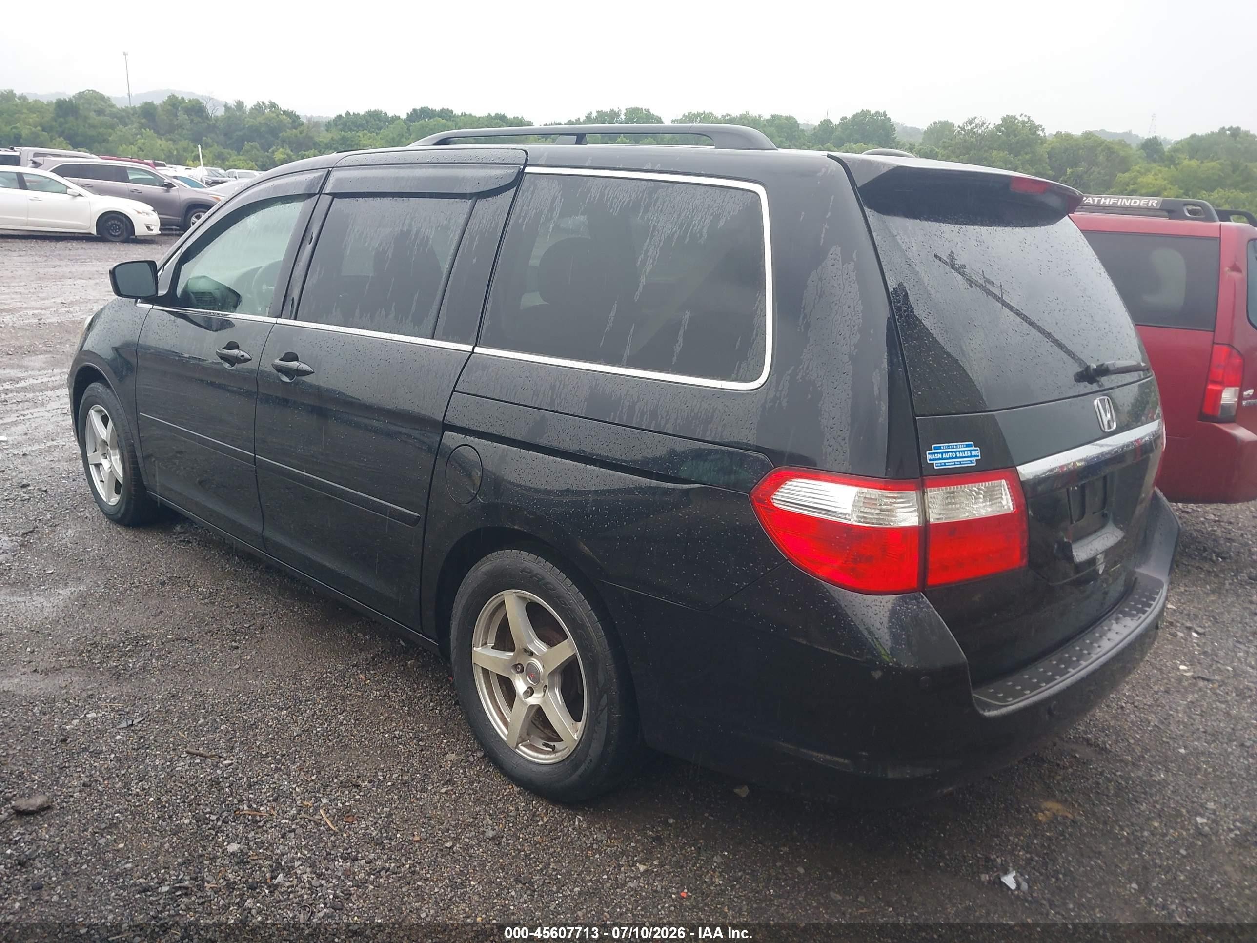 2007 Honda Odyssey Touring Black vin: 5FNRL38897B010547