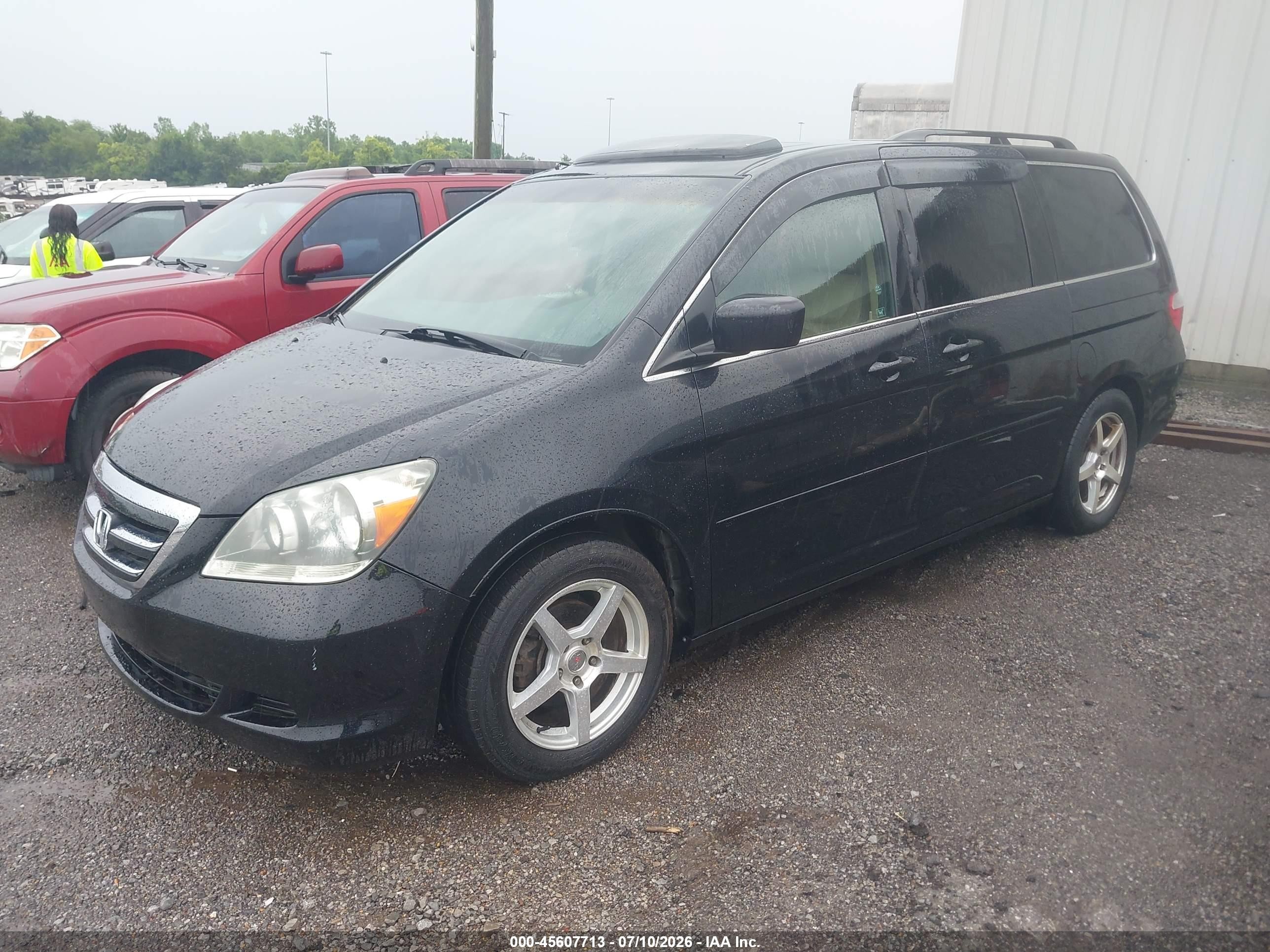 2007 Honda Odyssey Touring Black vin: 5FNRL38897B010547