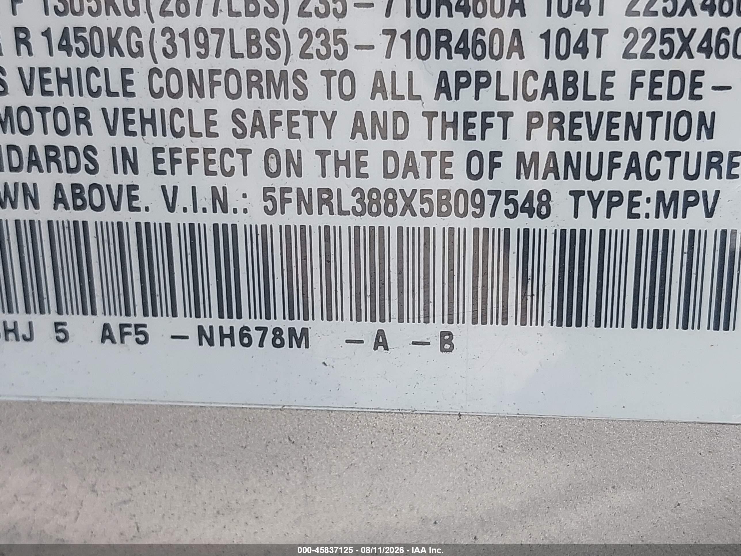 2005 Honda Odyssey Touring Серебряный vin: 5FNRL388X5B097548