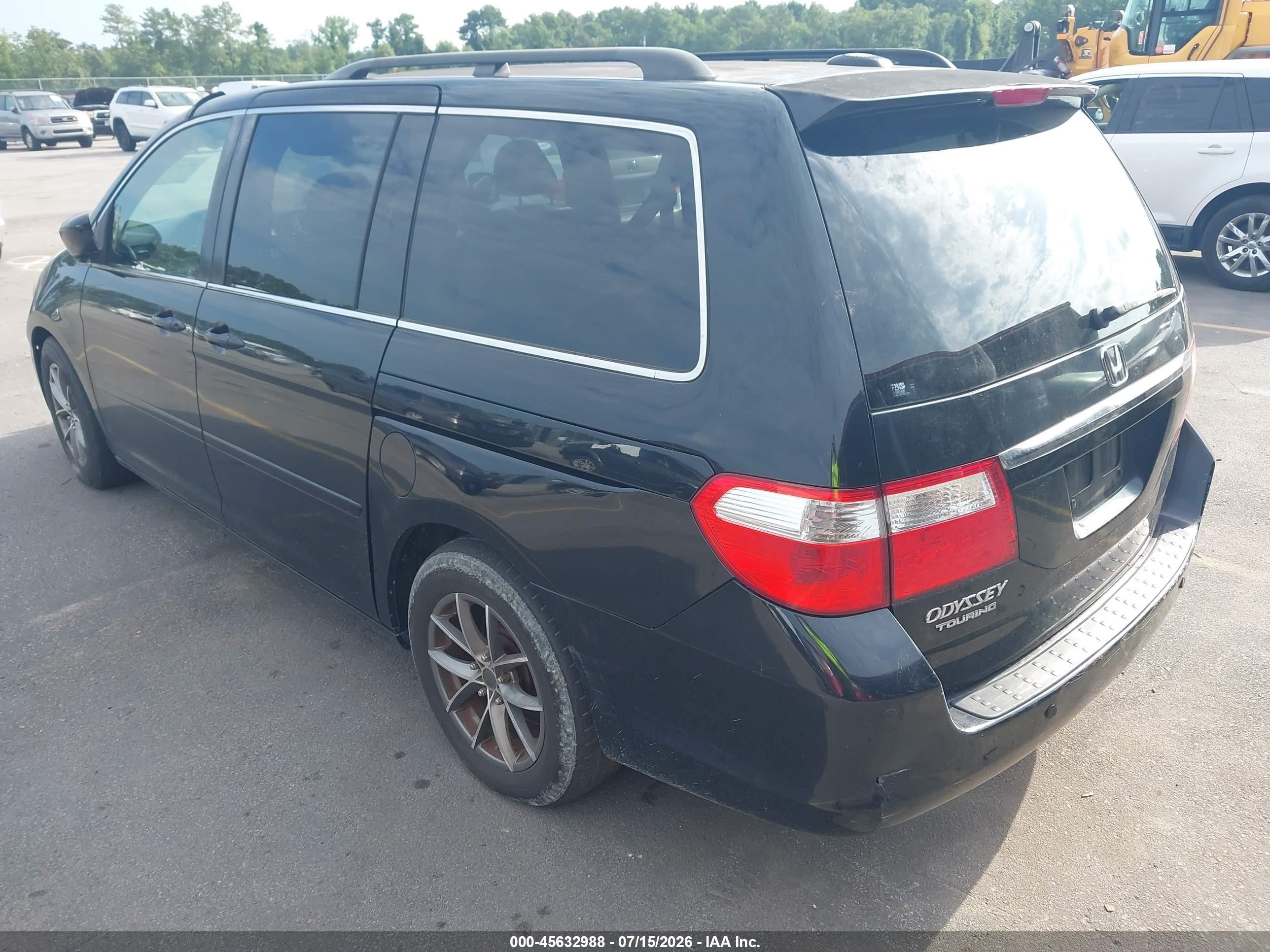 2007 Honda Odyssey Touring Black vin: 5FNRL388X7B012789