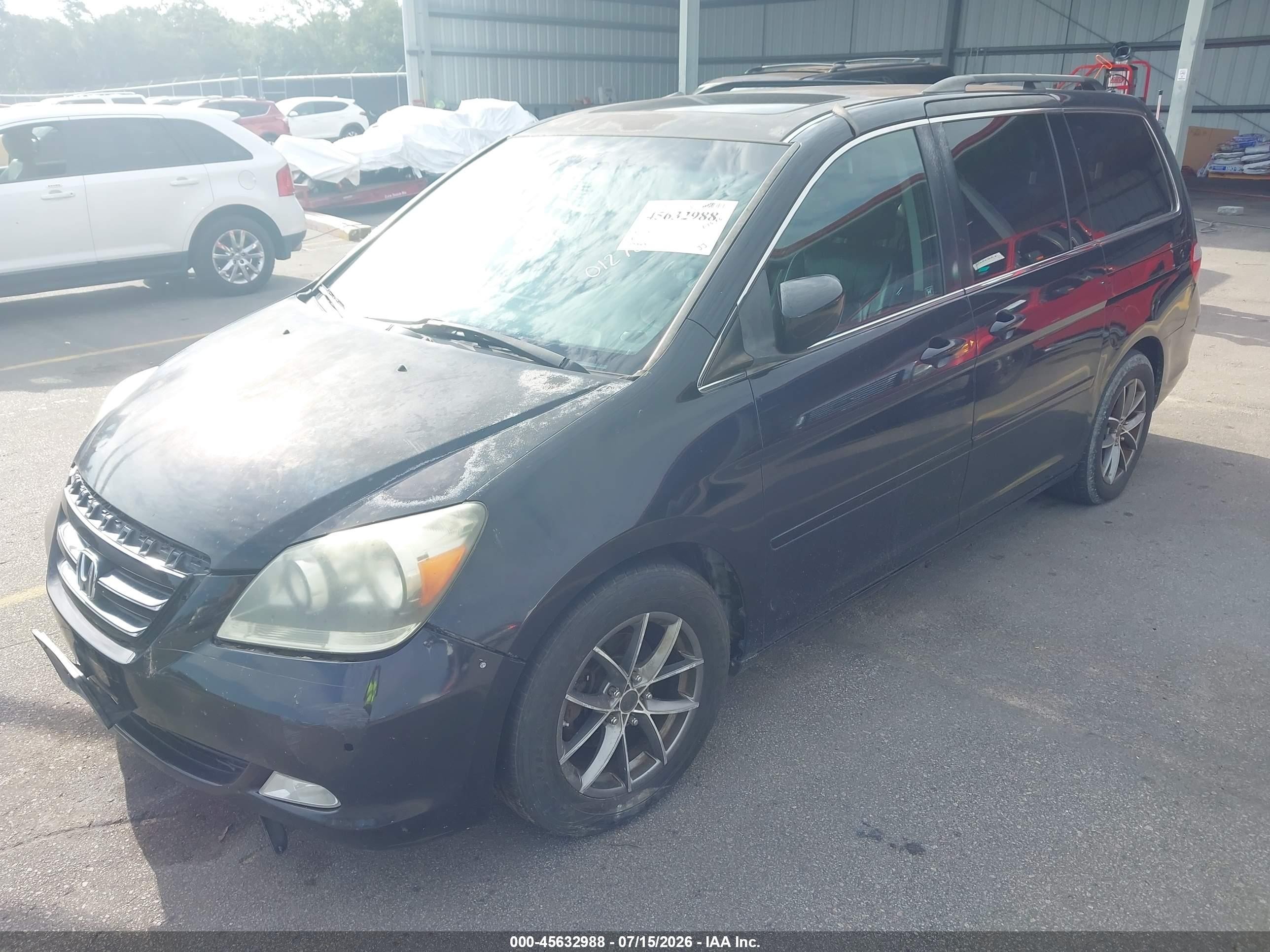 2007 Honda Odyssey Touring Black vin: 5FNRL388X7B012789