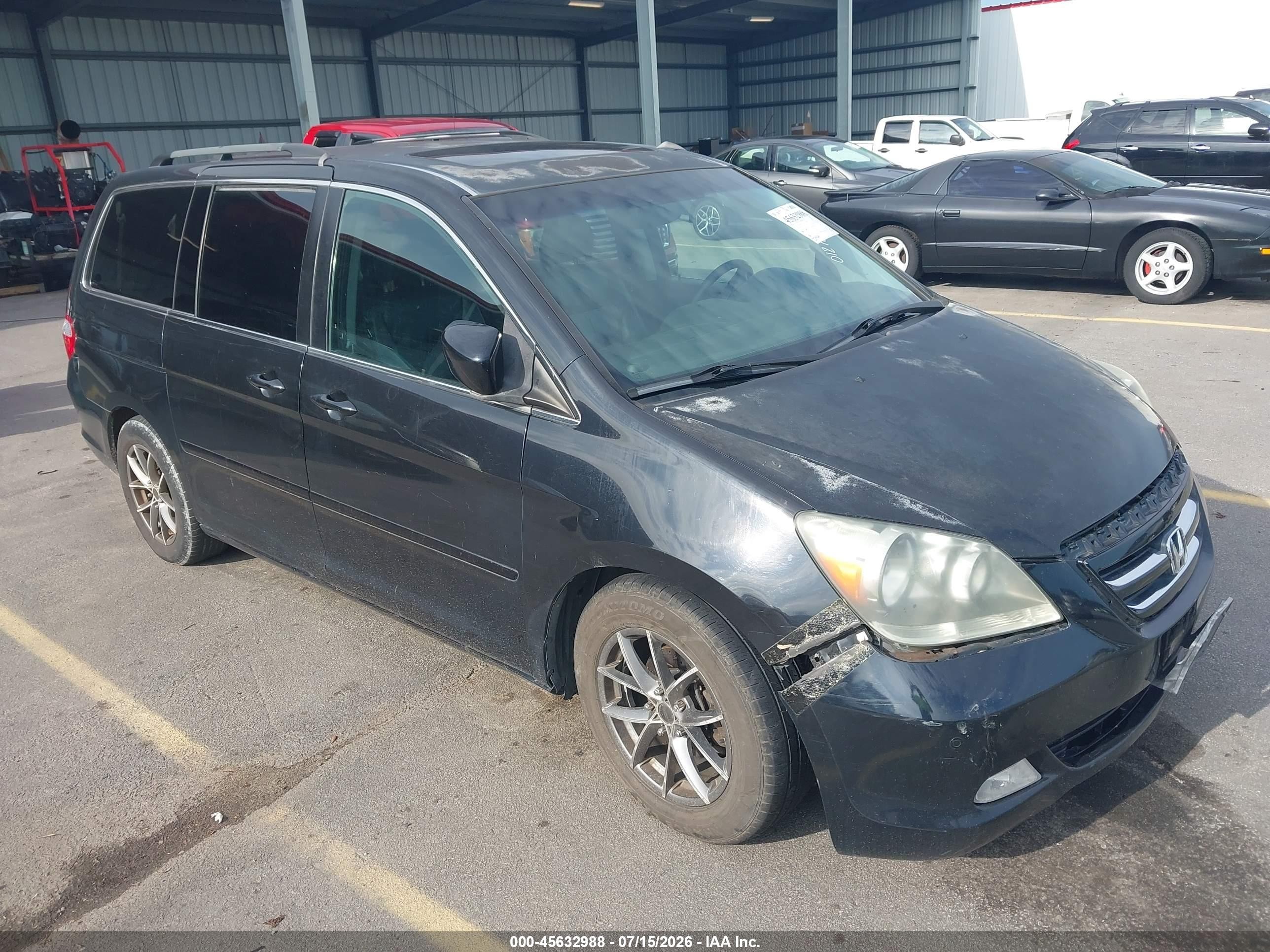 2007 Honda Odyssey Touring Black vin: 5FNRL388X7B012789