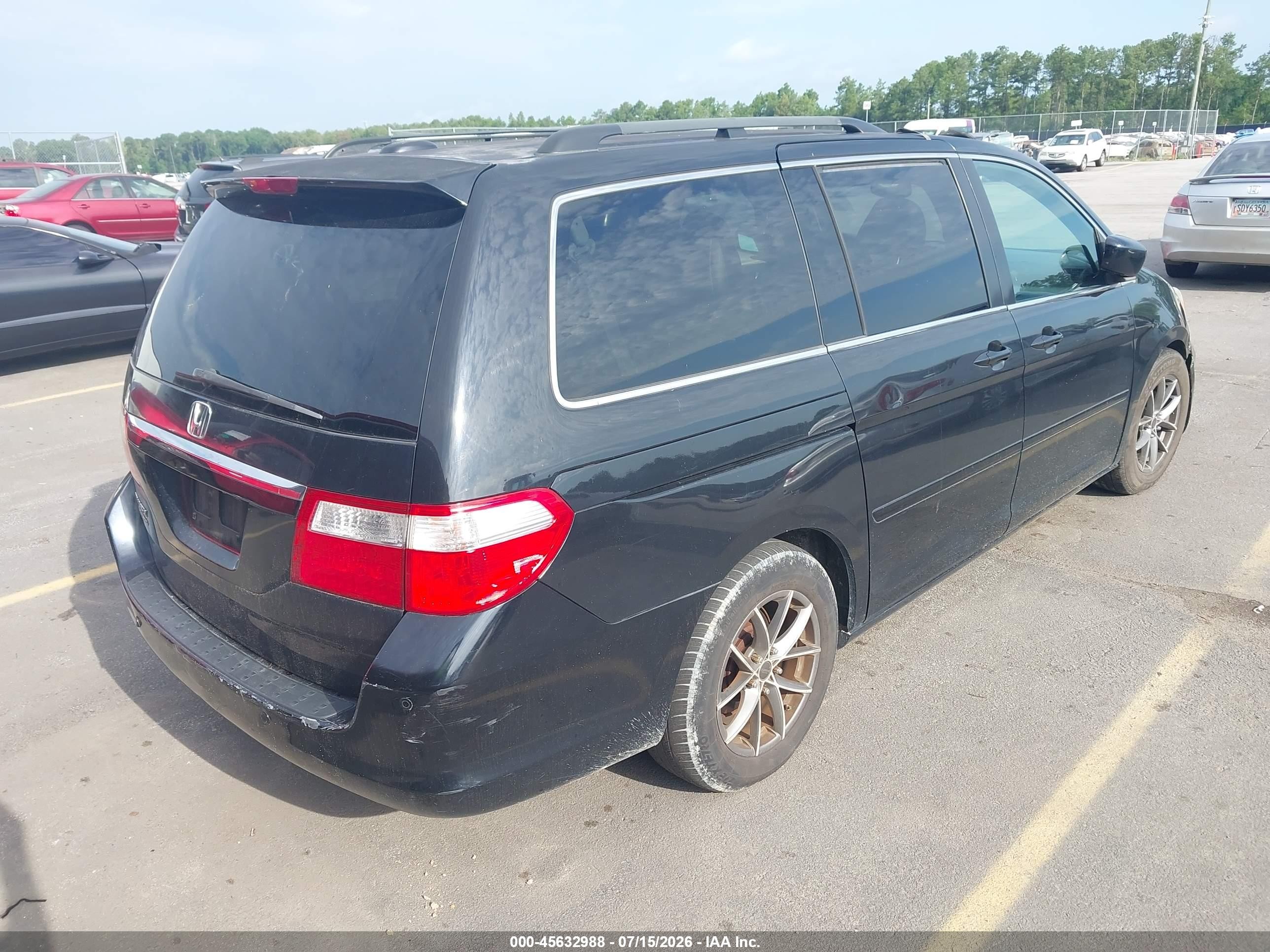 2007 Honda Odyssey Touring Black vin: 5FNRL388X7B012789