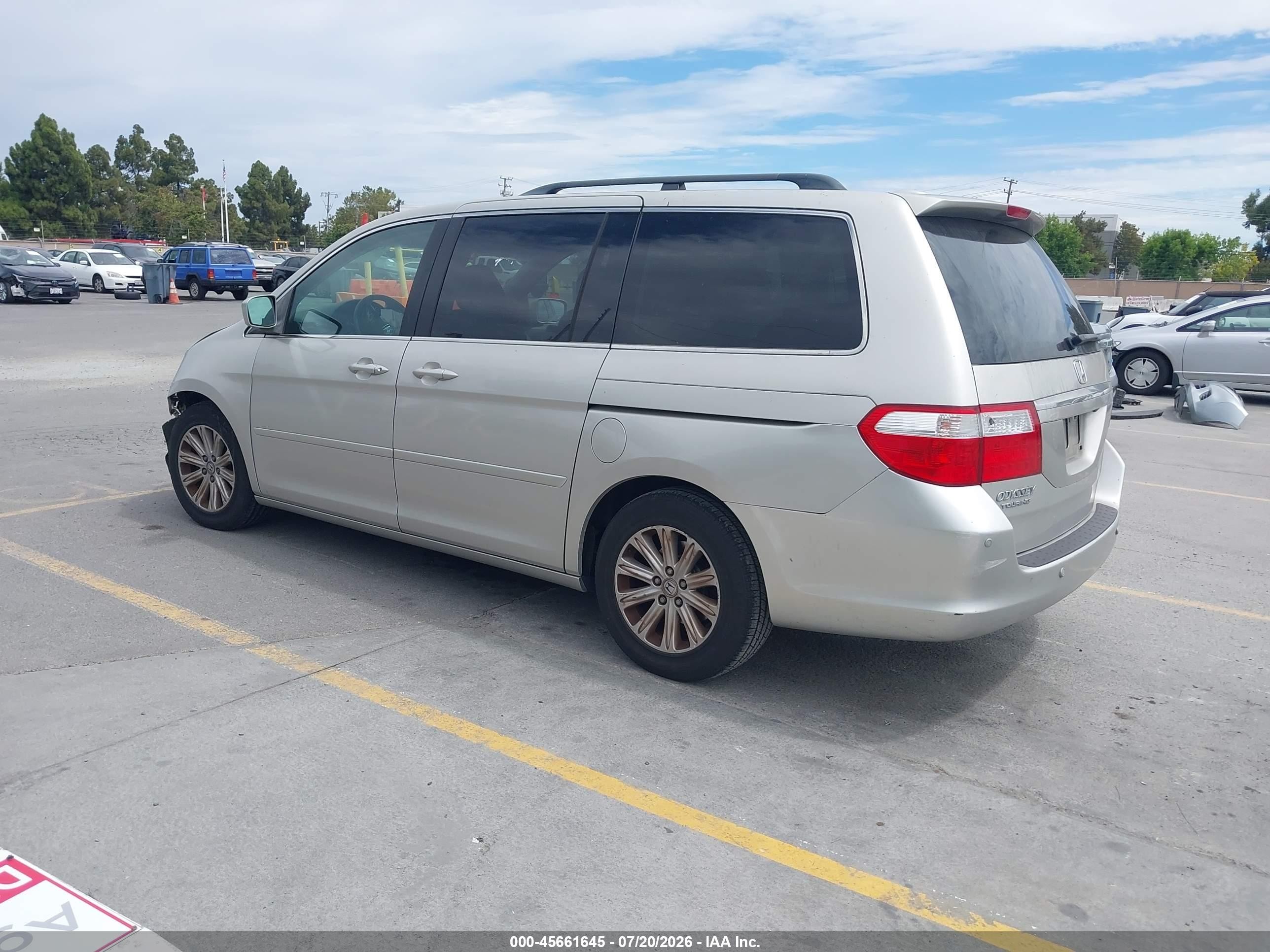 2007 Honda Odyssey Touring Серый vin: 5FNRL388X7B047722