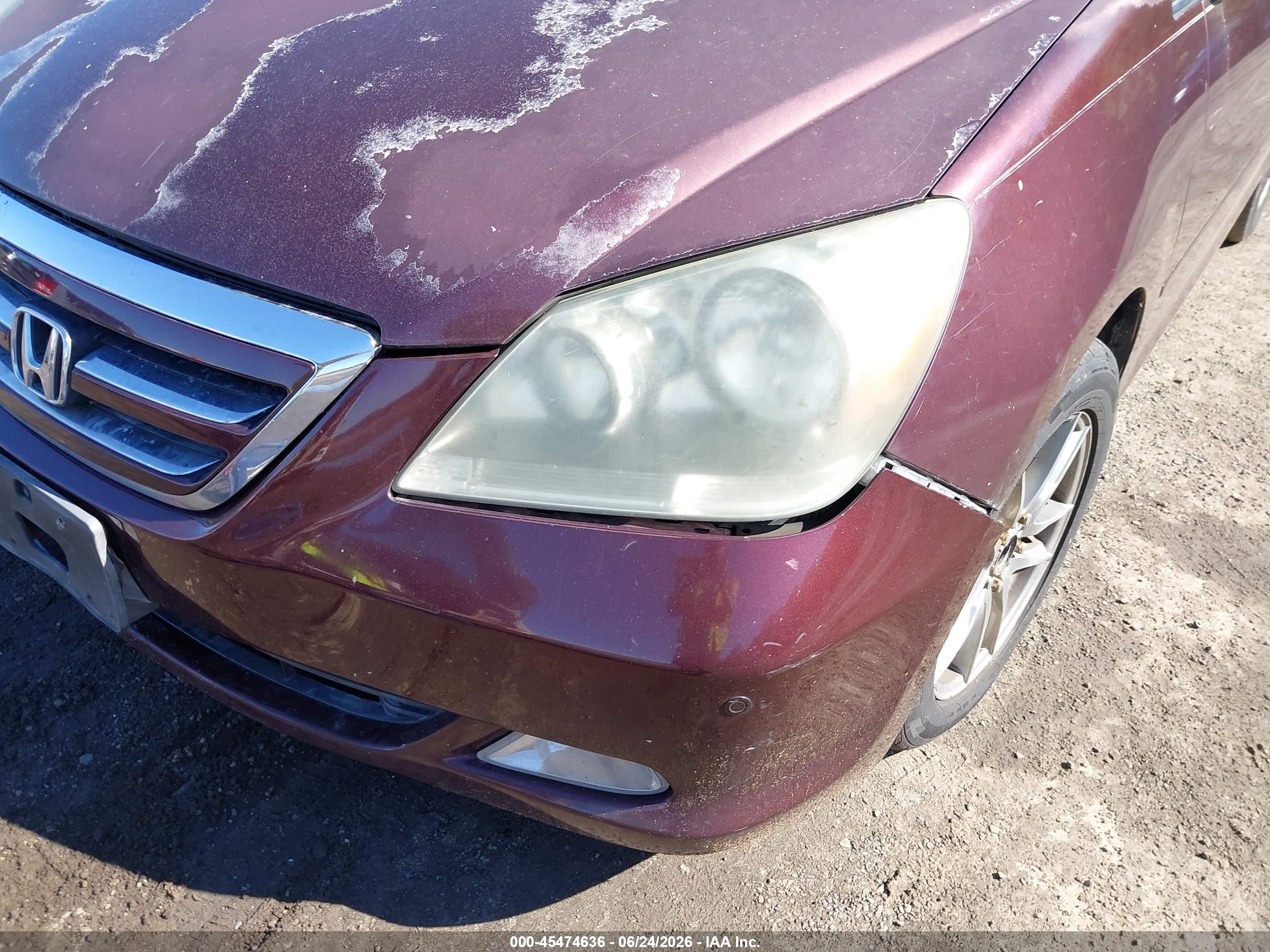 2007 Honda Odyssey Touring Burgundy vin: 5FNRL388X7B048238