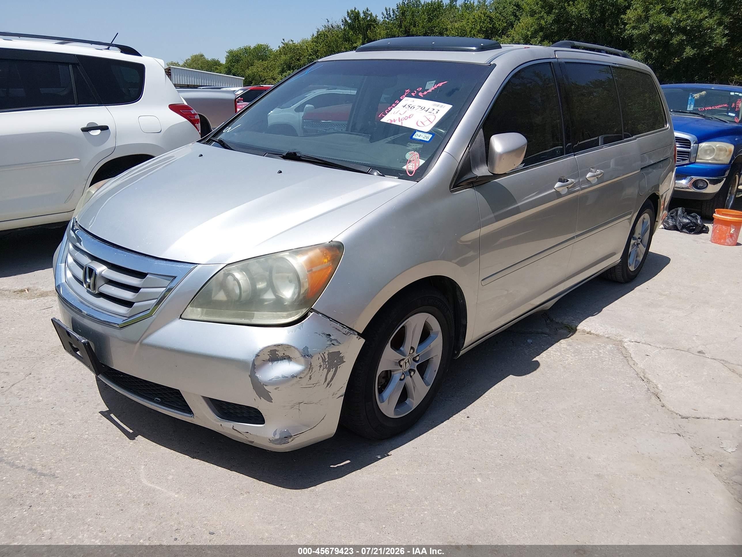 2008 Honda Odyssey Touring Gray vin: 5FNRL38958B024858