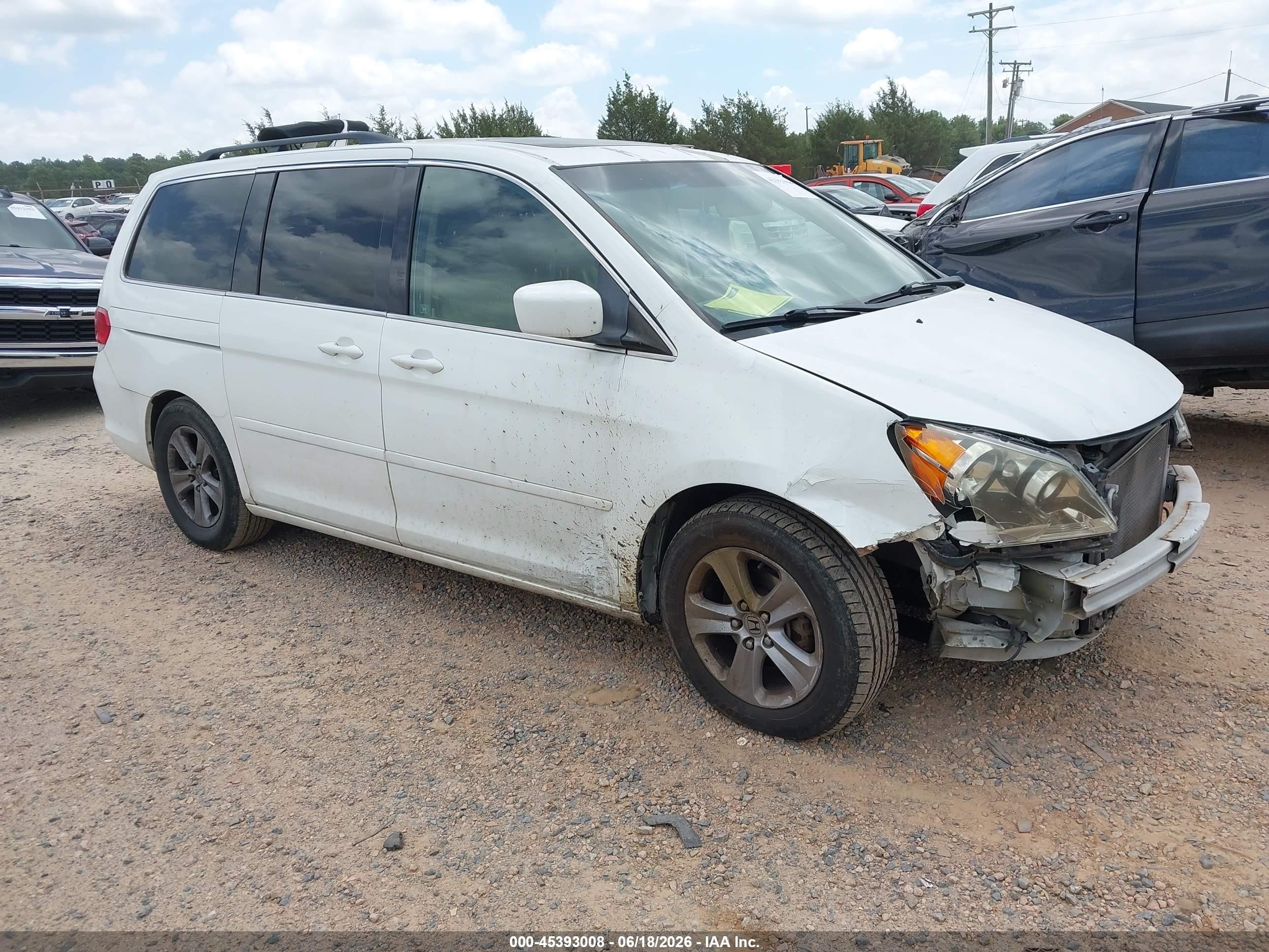 2009 Honda Odyssey Touring White vin: 5FNRL38969B009996