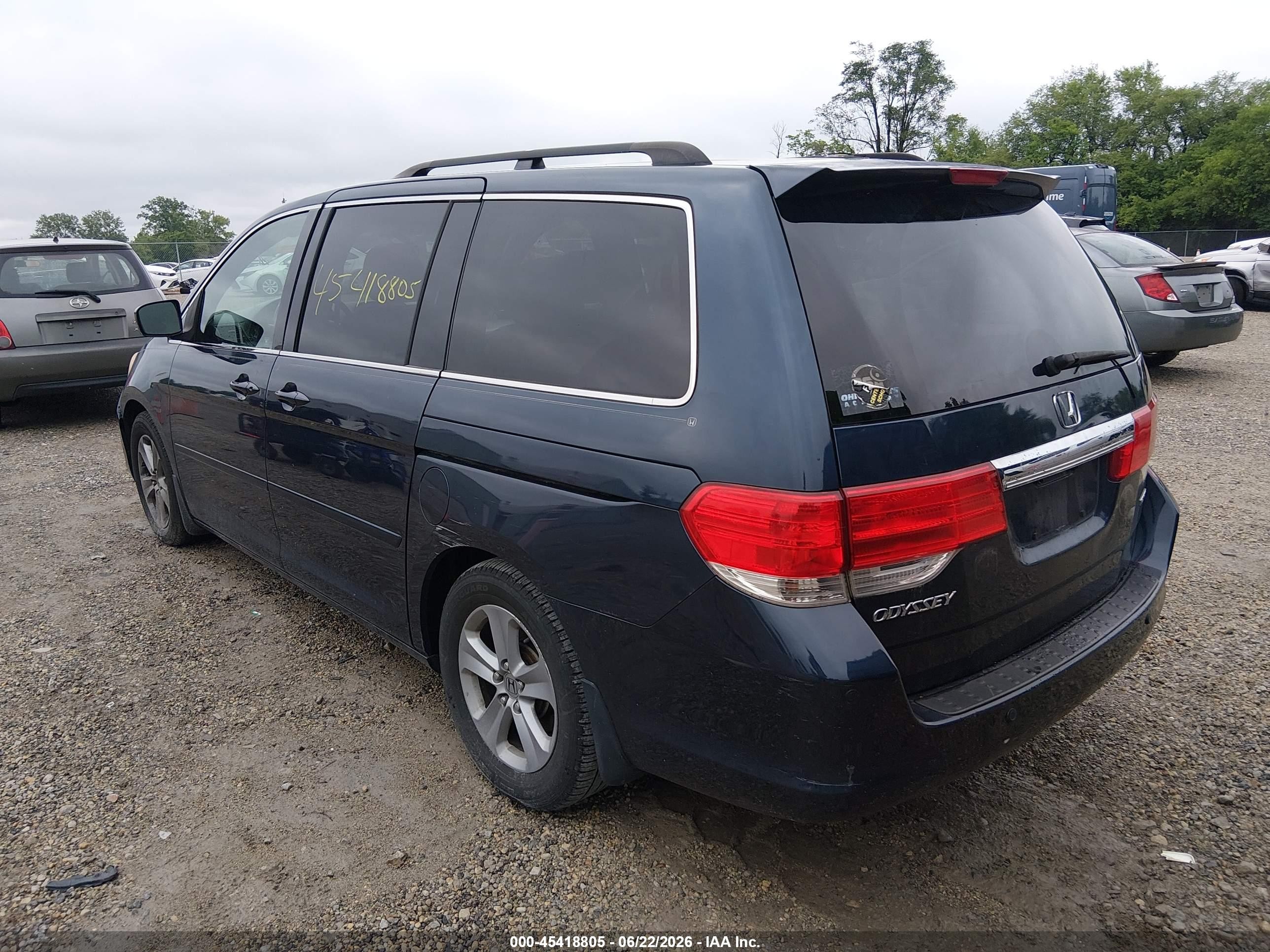 2009 Honda Odyssey Touring Blue vin: 5FNRL38979B021820