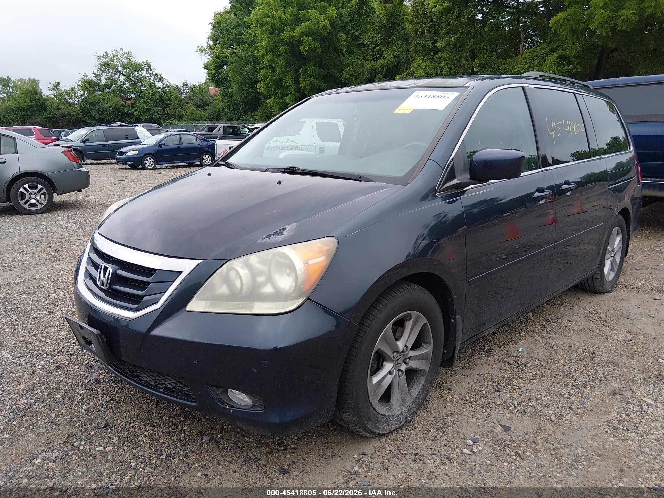2009 Honda Odyssey Touring Blue vin: 5FNRL38979B021820