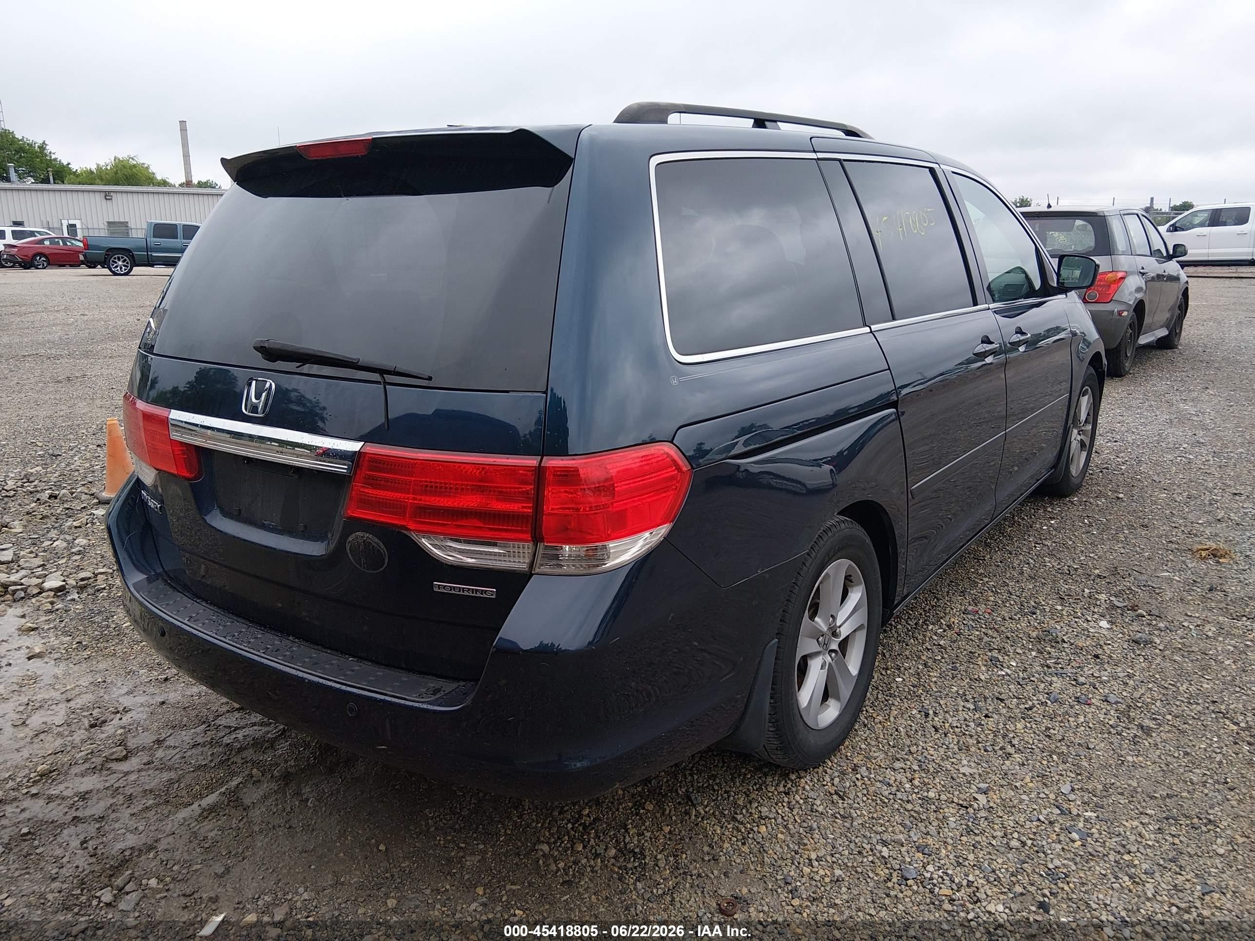 2009 Honda Odyssey Touring Blue vin: 5FNRL38979B021820
