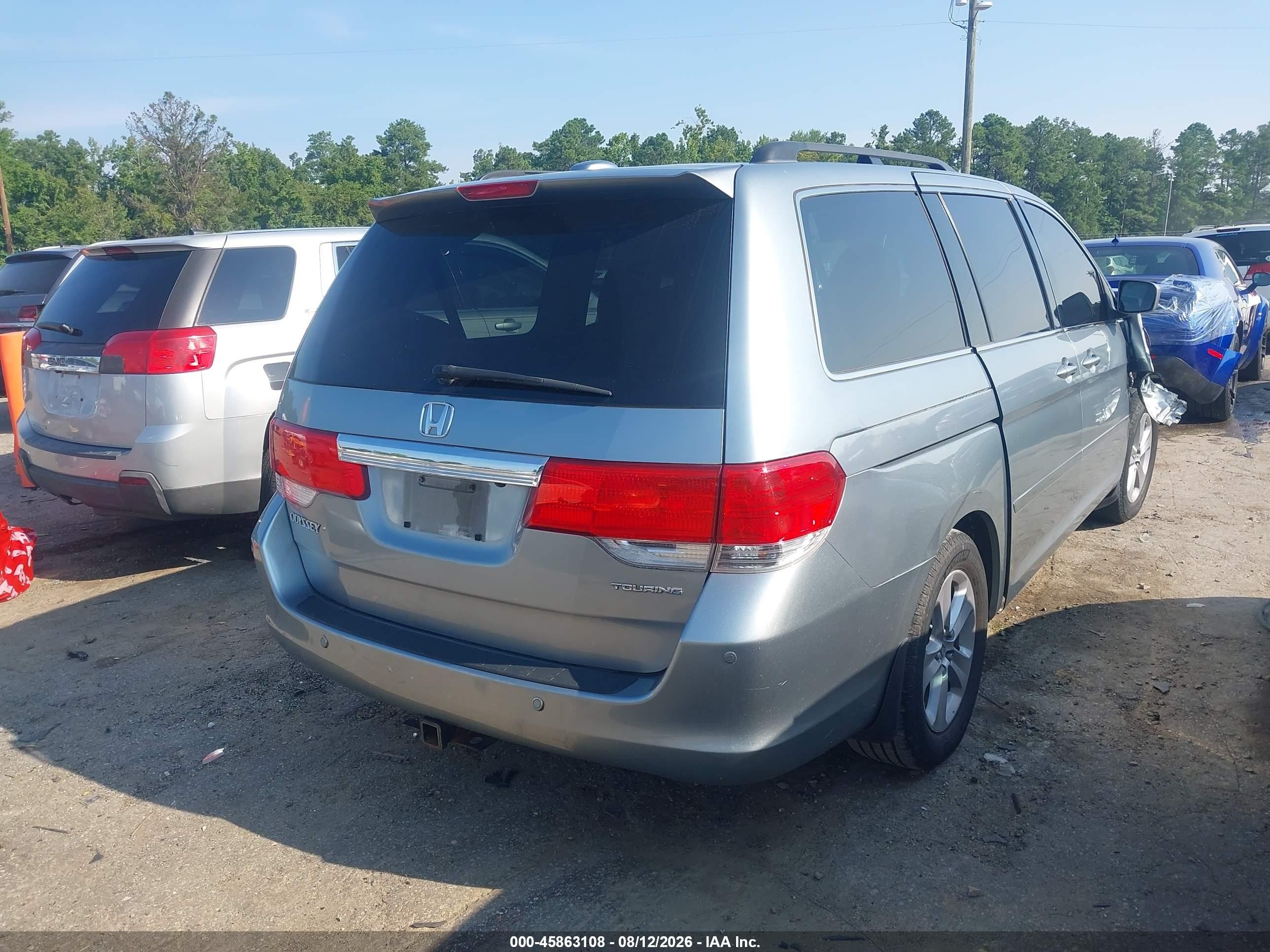 2008 Honda Odyssey Touring Blue vin: 5FNRL38988B012672