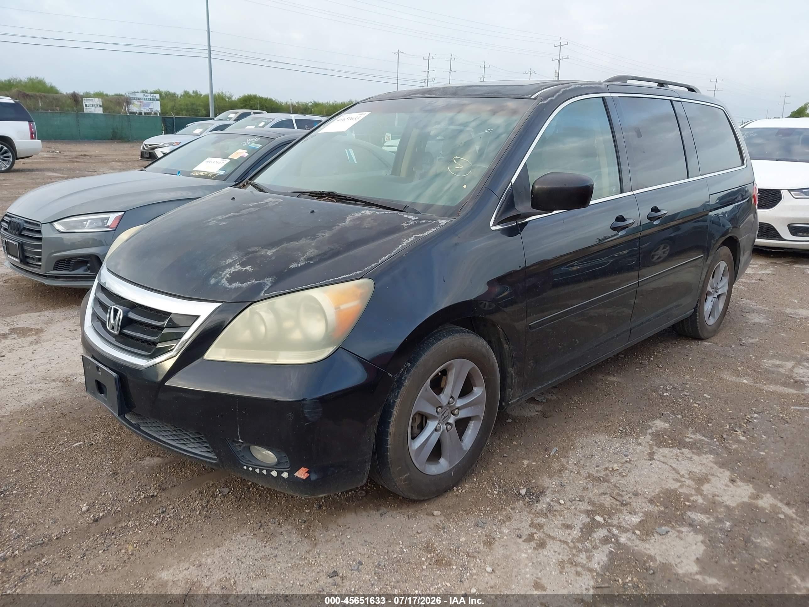 2008 Honda Odyssey Touring Black vin: 5FNRL38988B067204