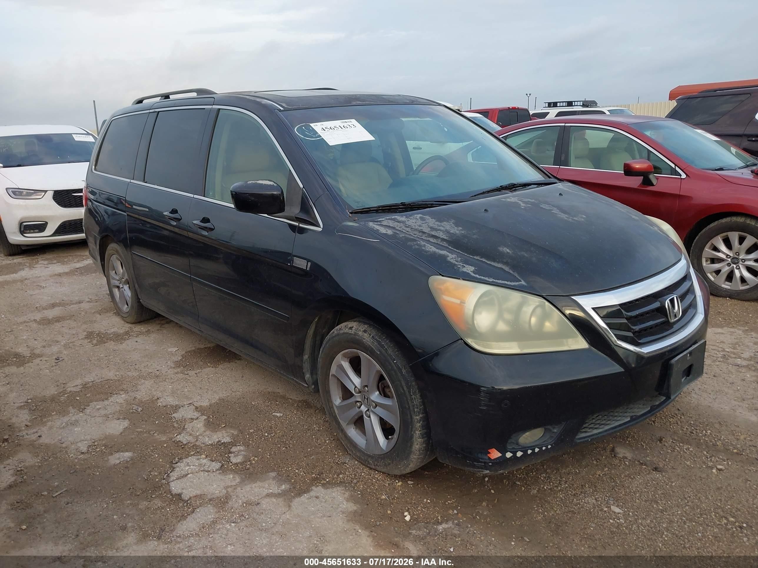 2008 Honda Odyssey Touring Black vin: 5FNRL38988B067204