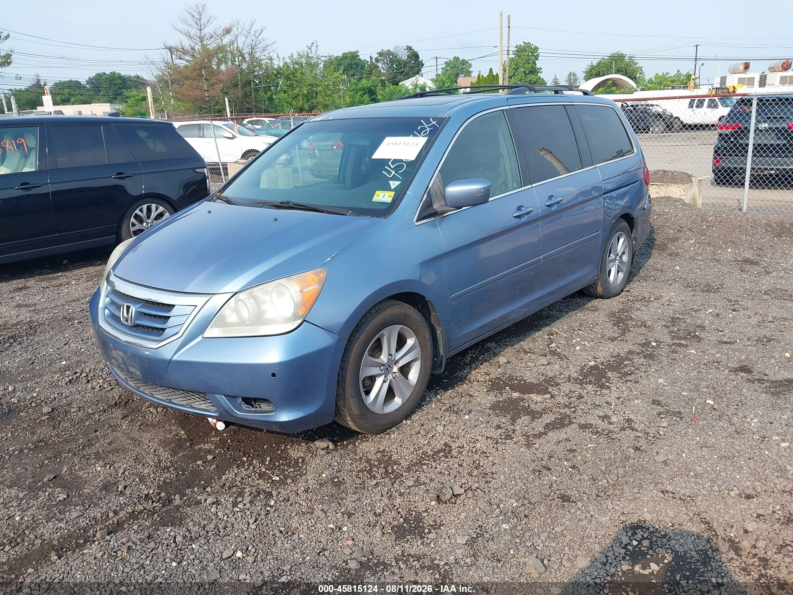 2009 Honda Odyssey Touring Blue vin: 5FNRL38999B000340