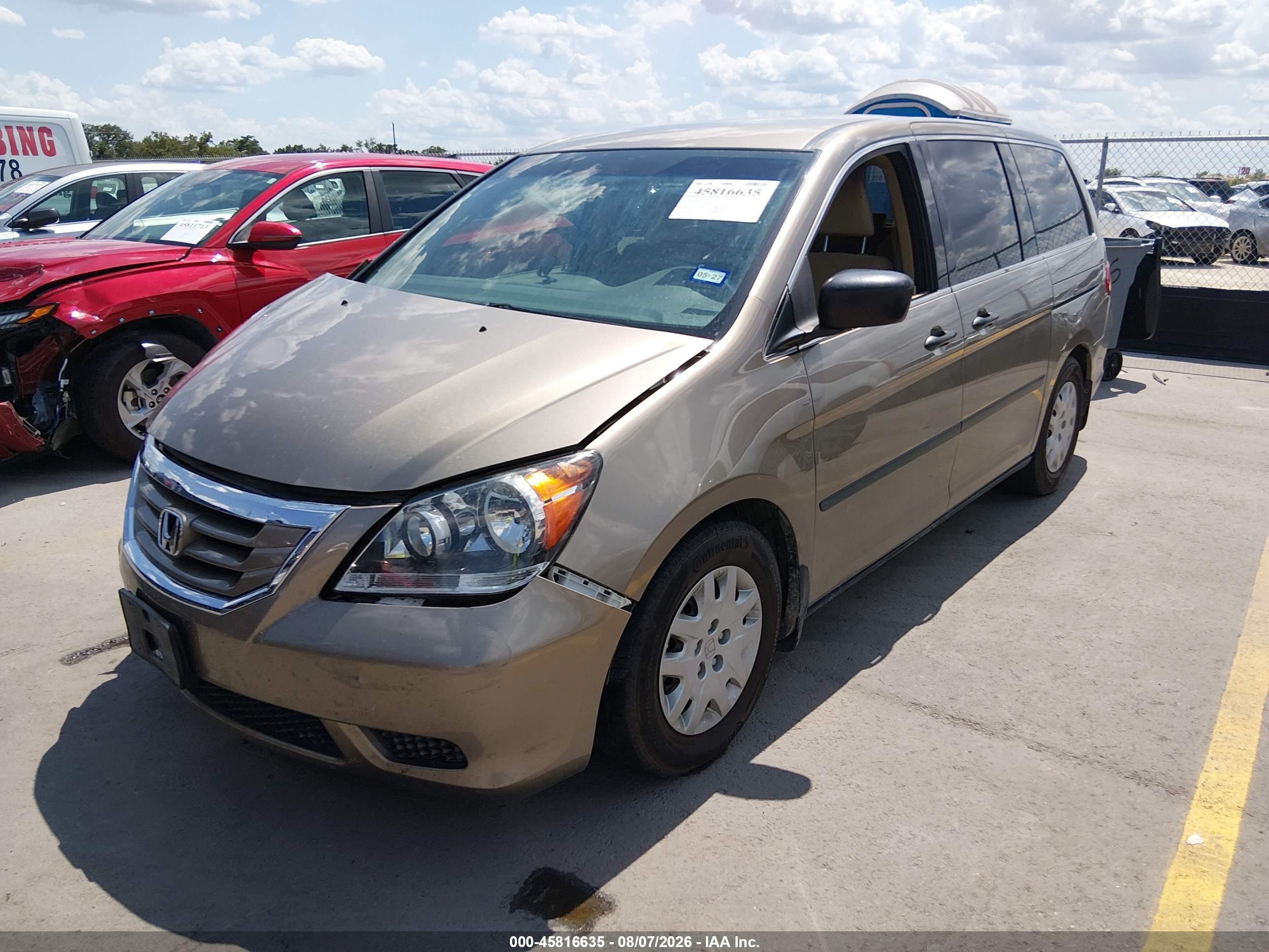 2010 Honda Odyssey Lx Gold vin: 5FNRL3H23AB073100