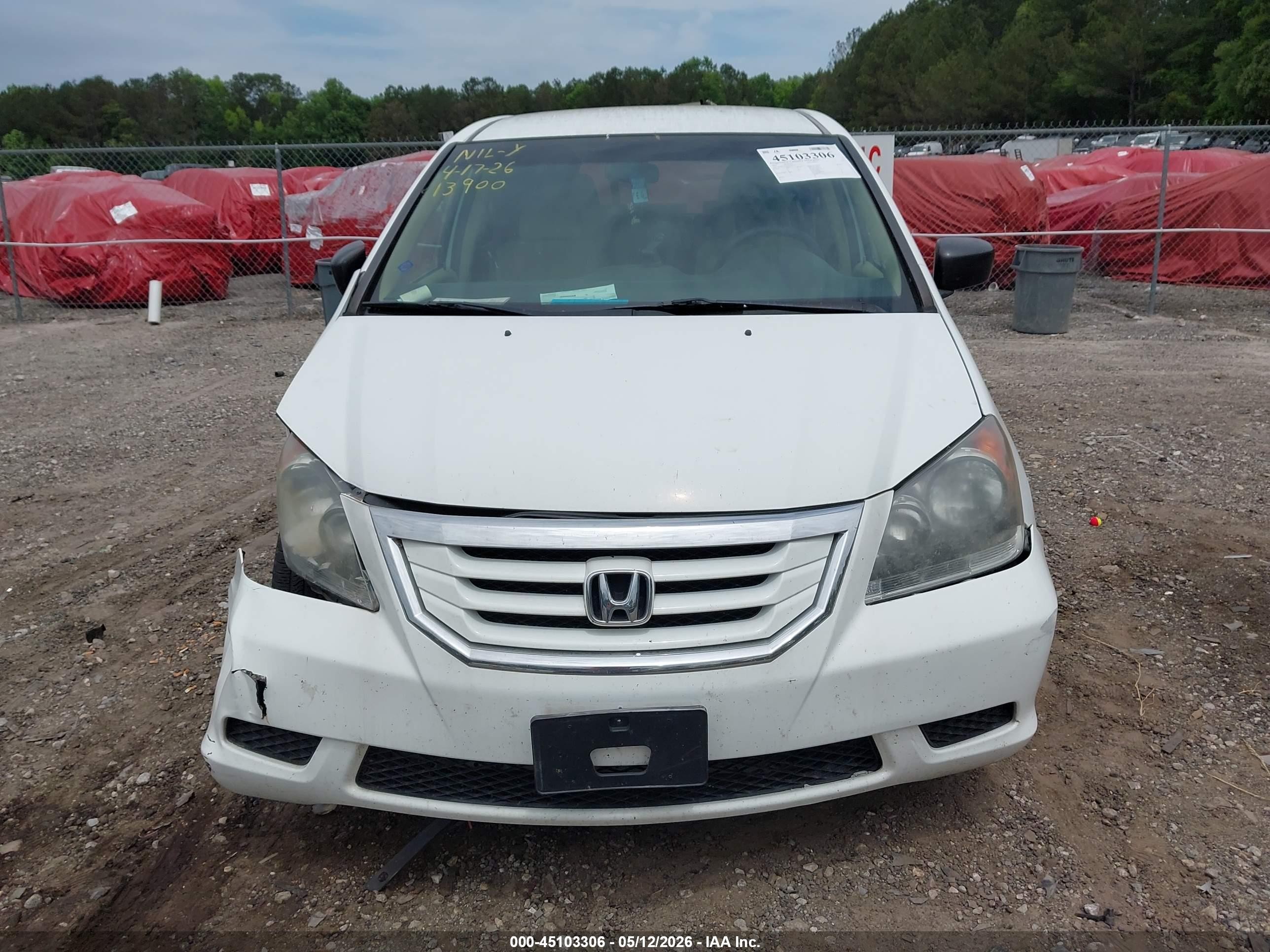 2010 Honda Odyssey Lx White vin: 5FNRL3H2XAB103113