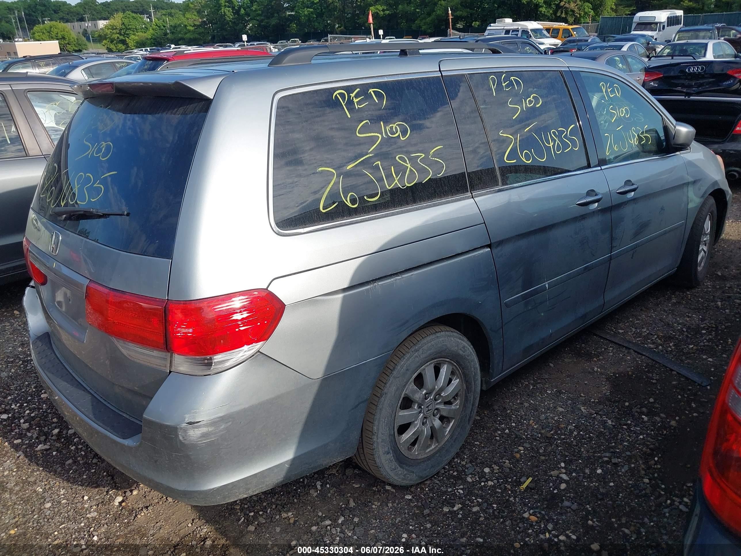 2010 Honda Odyssey Ex Gray vin: 5FNRL3H41AB079754