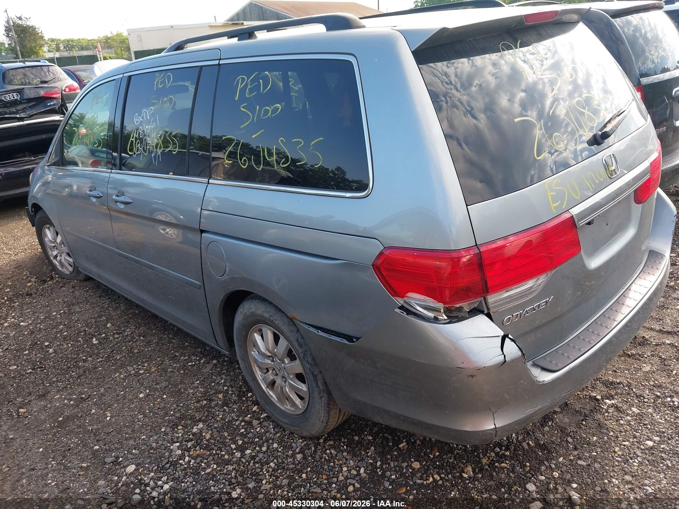2010 Honda Odyssey Ex Gray vin: 5FNRL3H41AB079754