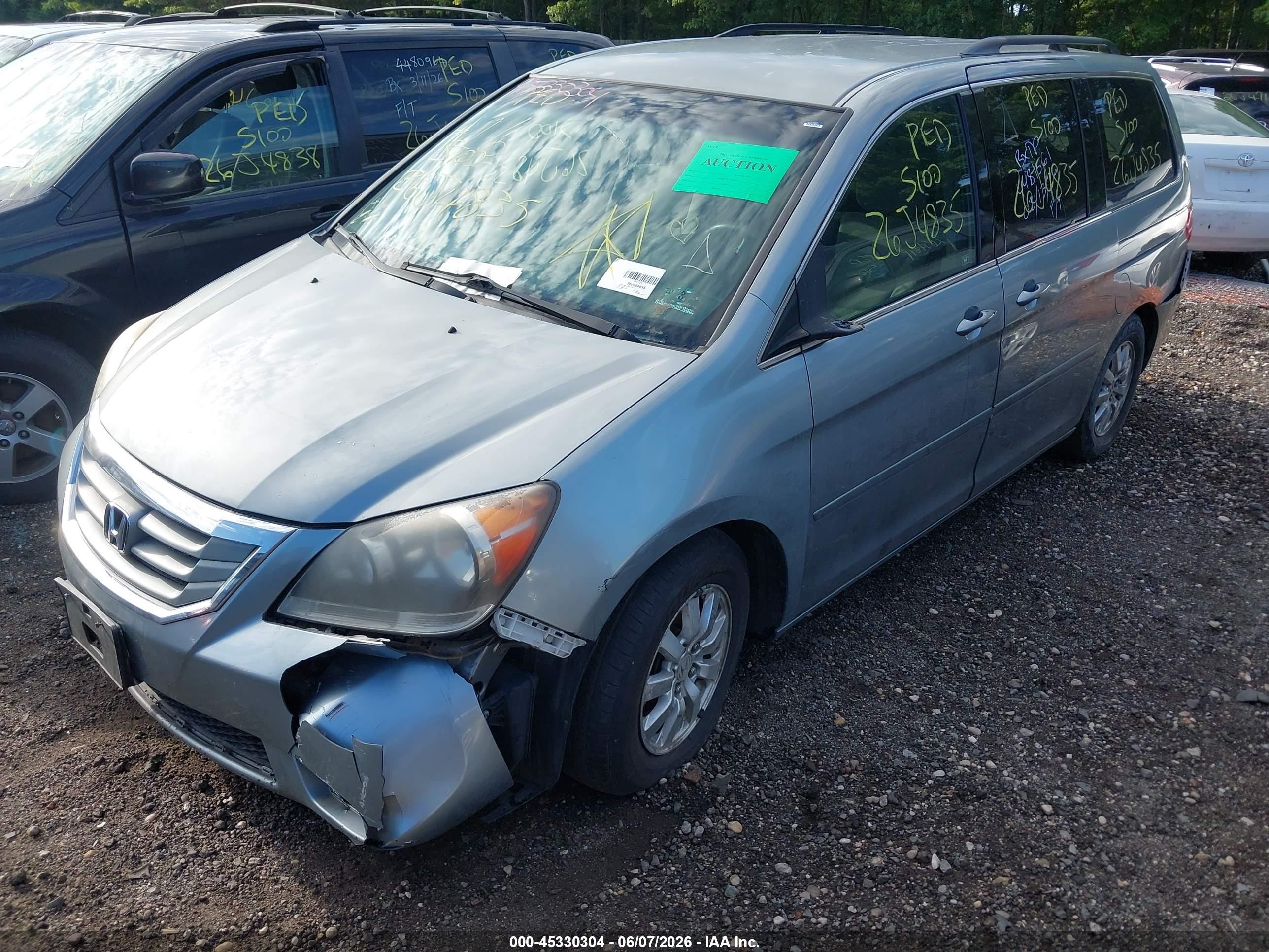 2010 Honda Odyssey Ex Gray vin: 5FNRL3H41AB079754