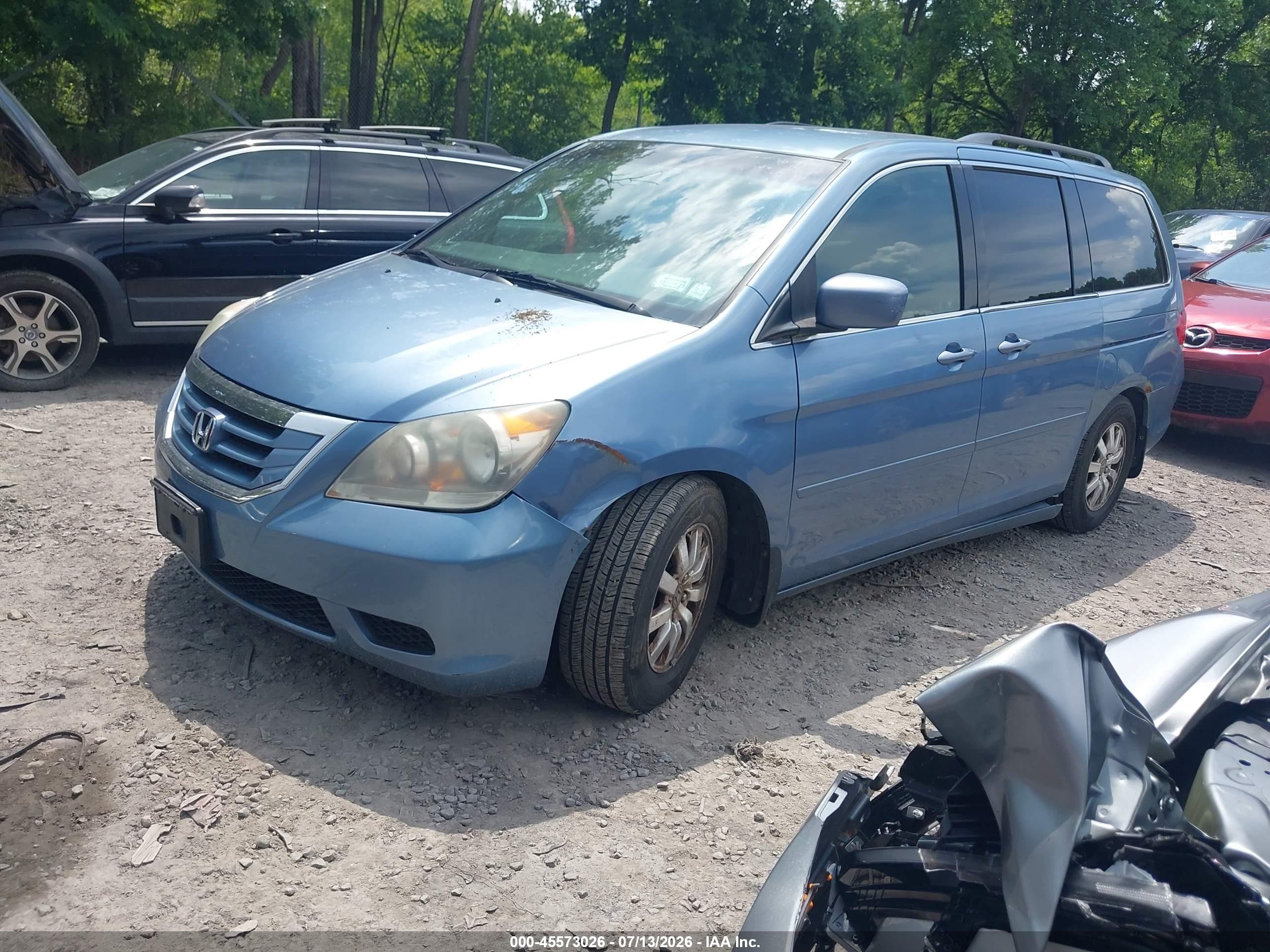 2010 Honda Odyssey Ex Blue vin: 5FNRL3H43AB059229