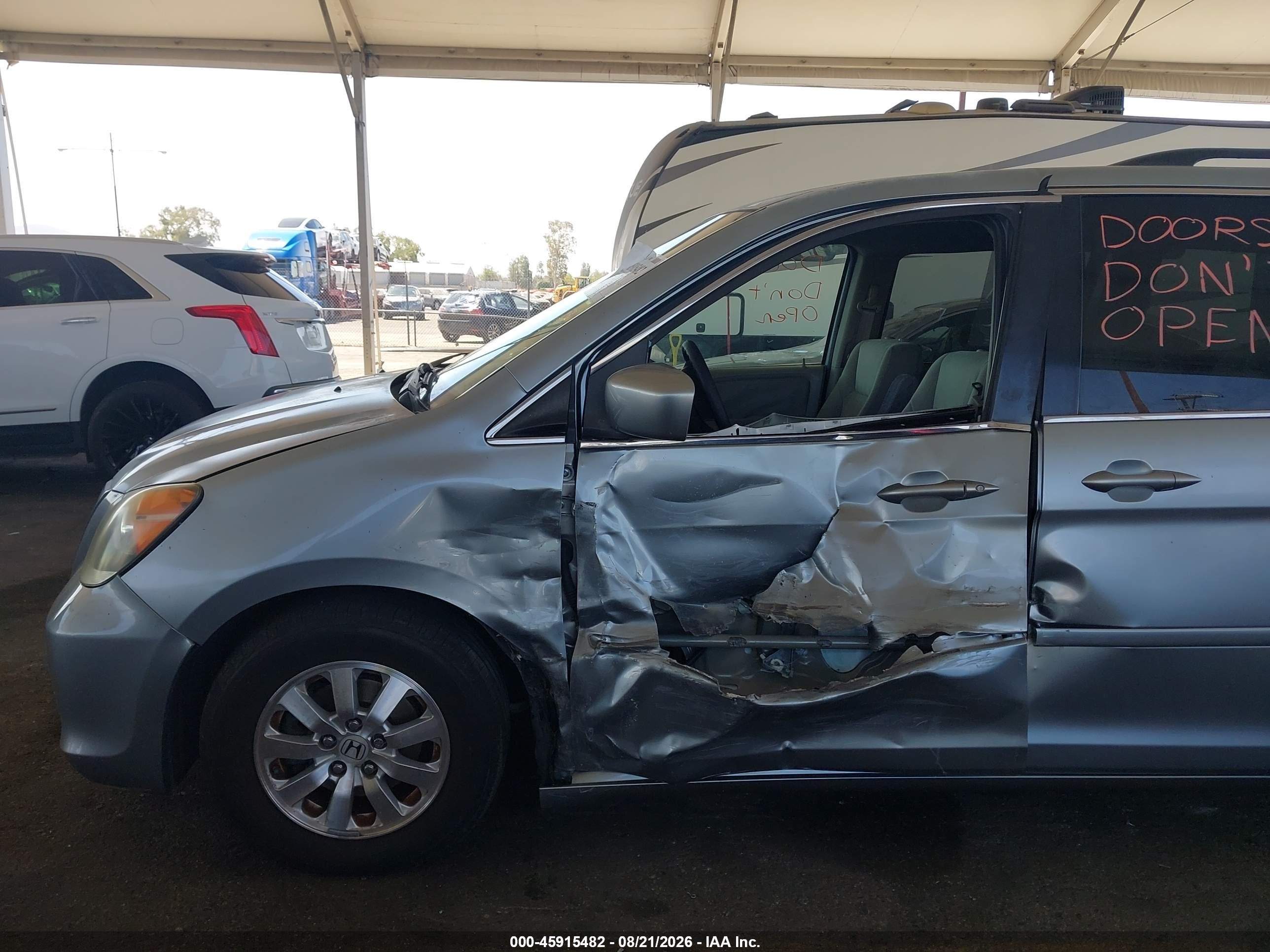 2010 Honda Odyssey Ex Light Blue vin: 5FNRL3H46AB001017