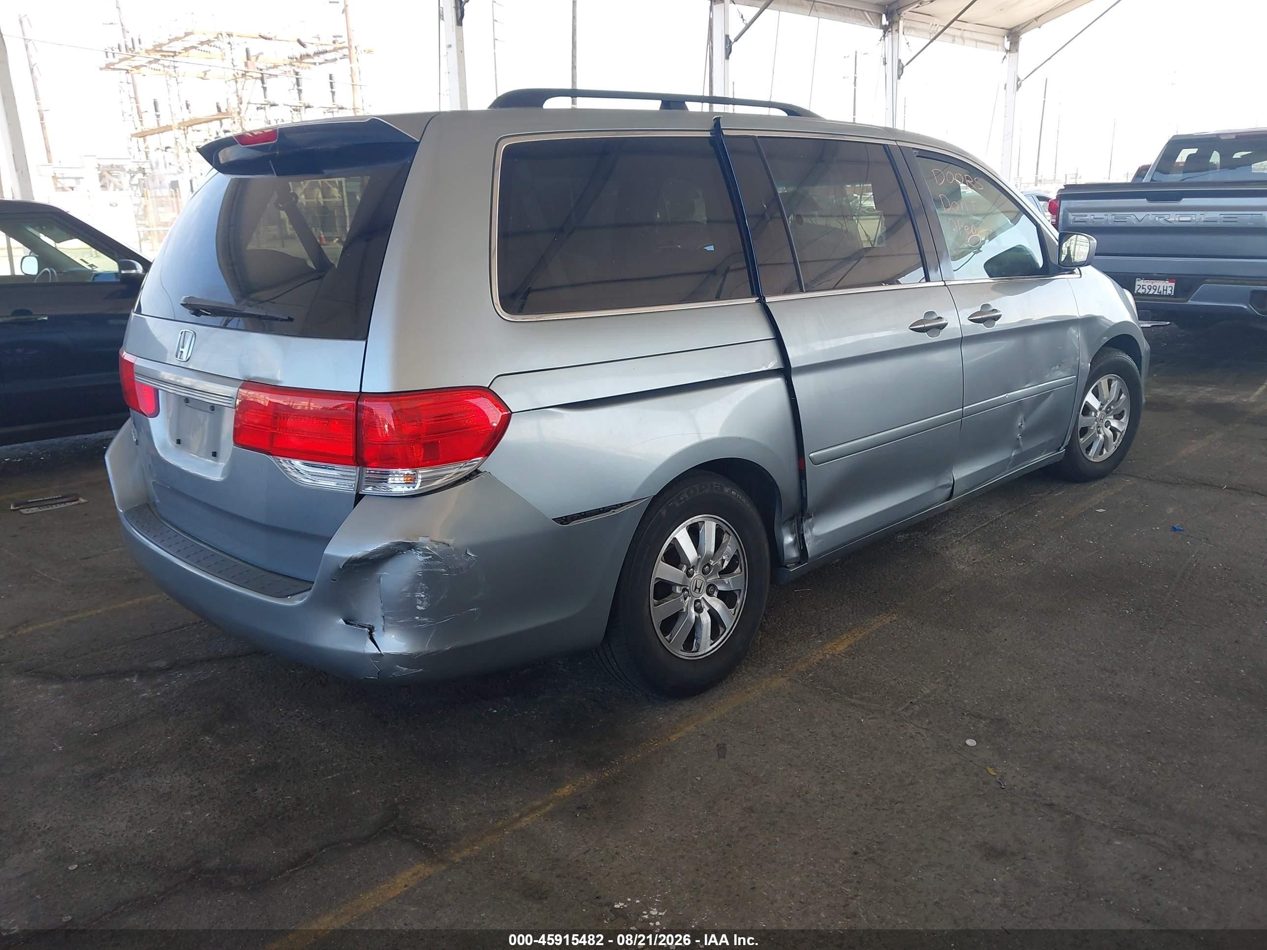 2010 Honda Odyssey Ex Light Blue vin: 5FNRL3H46AB001017