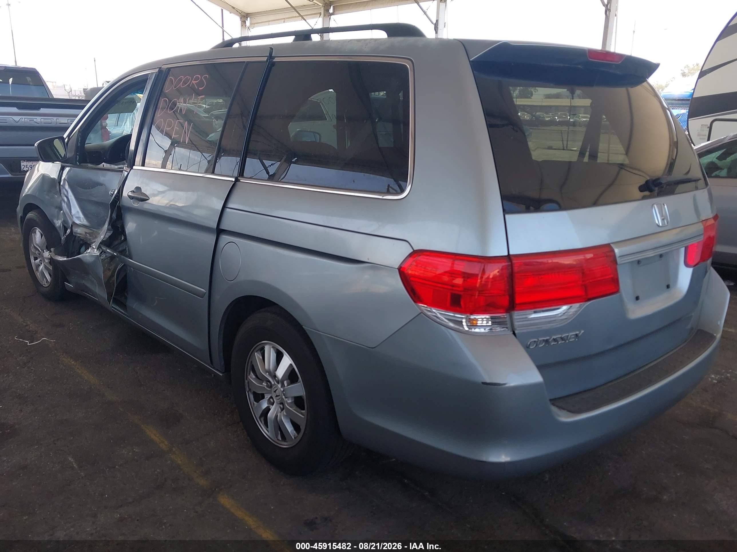 2010 Honda Odyssey Ex Light Blue vin: 5FNRL3H46AB001017