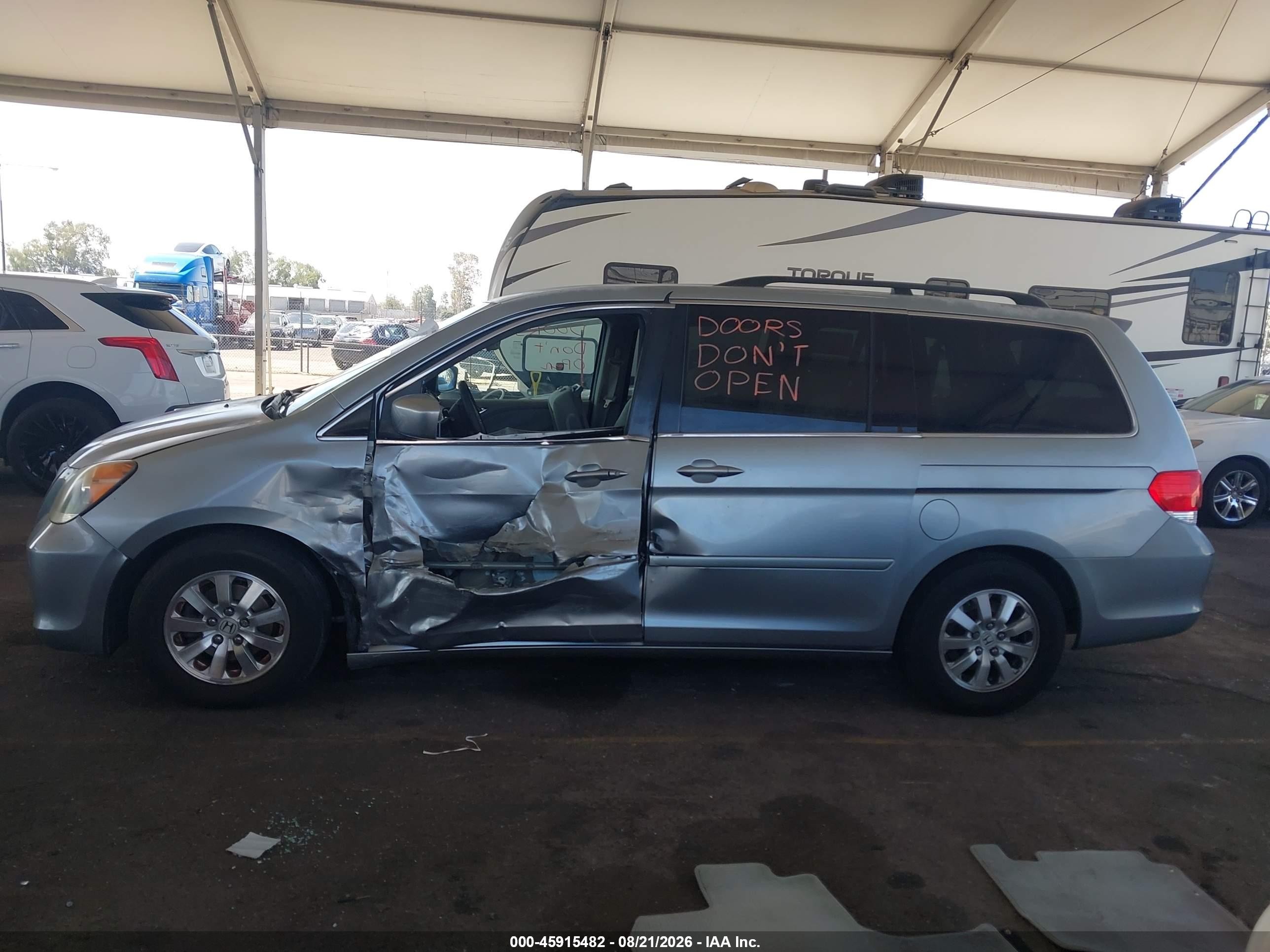 2010 Honda Odyssey Ex Light Blue vin: 5FNRL3H46AB001017