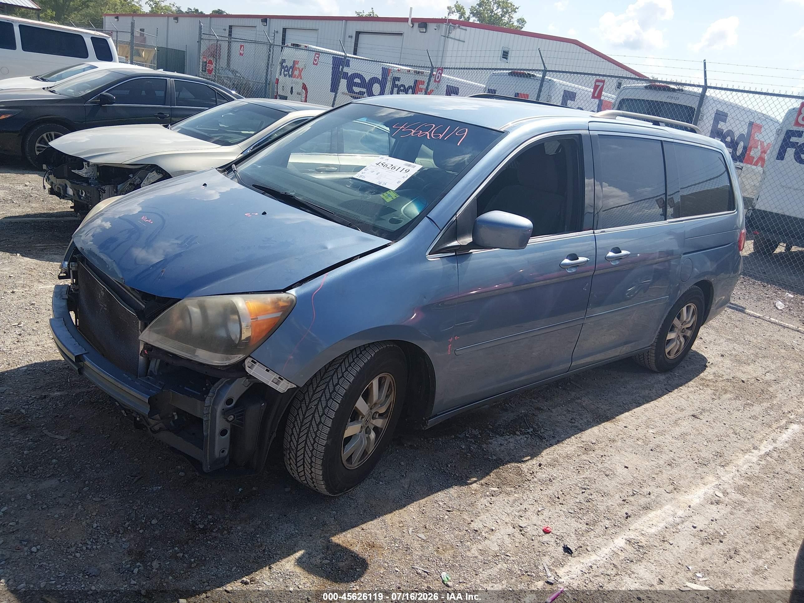 2010 Honda Odyssey Ex Blue vin: 5FNRL3H46AB009005