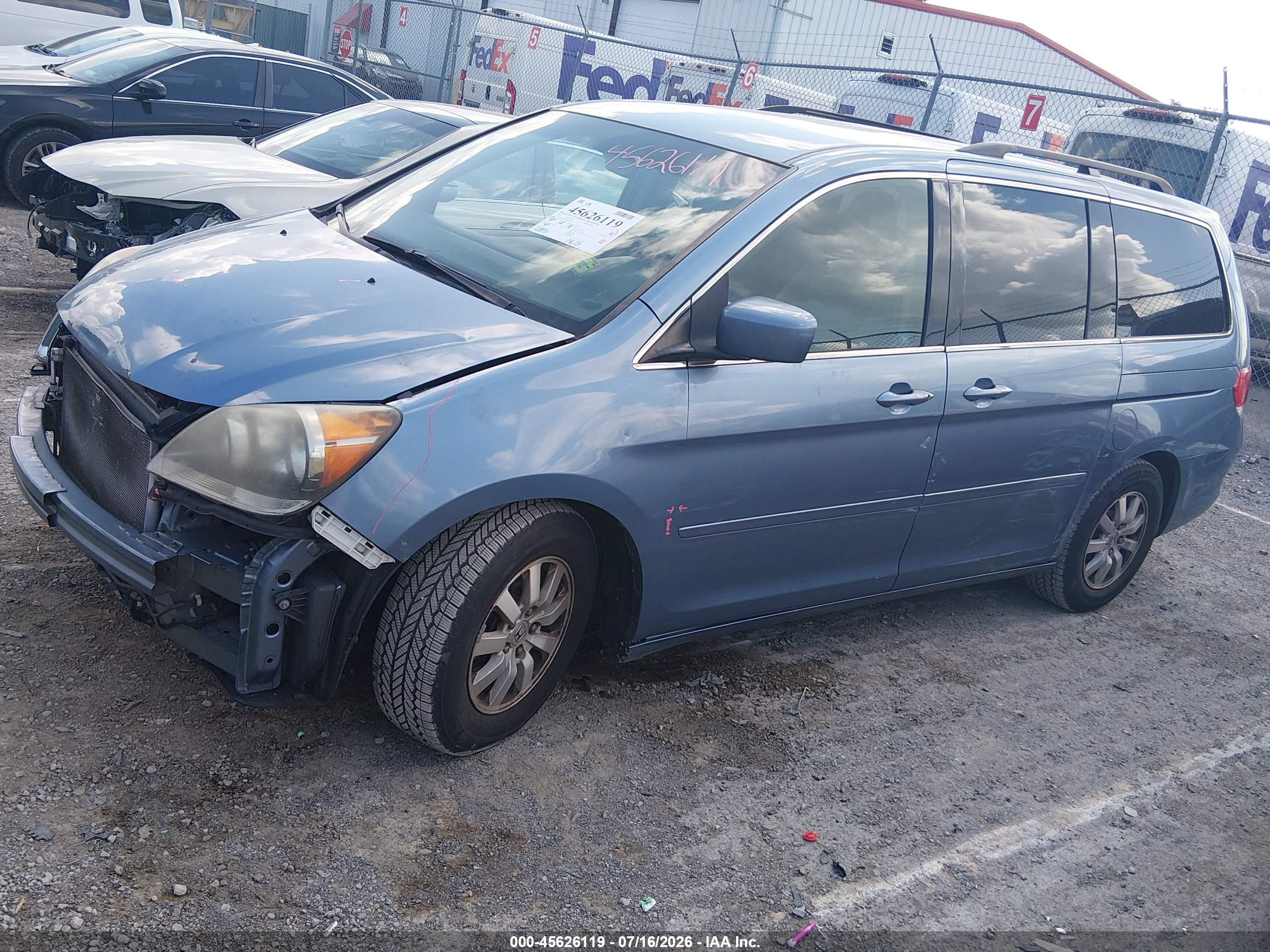 2010 Honda Odyssey Ex Blue vin: 5FNRL3H46AB009005