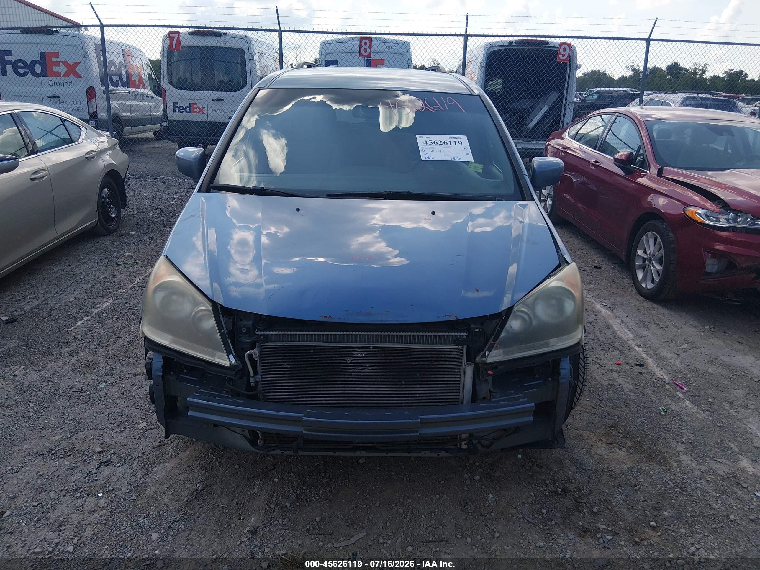 2010 Honda Odyssey Ex Blue vin: 5FNRL3H46AB009005