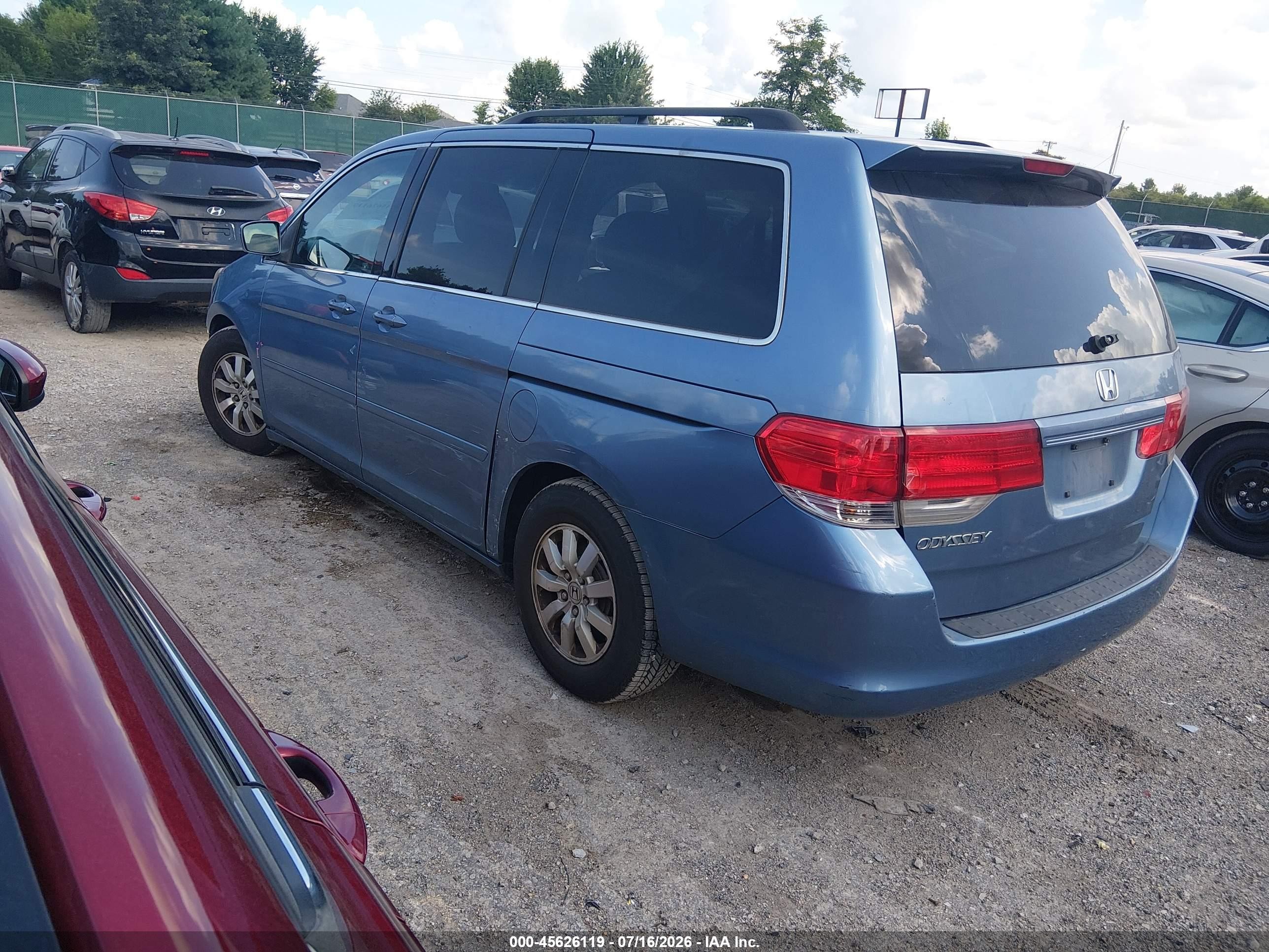 2010 Honda Odyssey Ex Blue vin: 5FNRL3H46AB009005